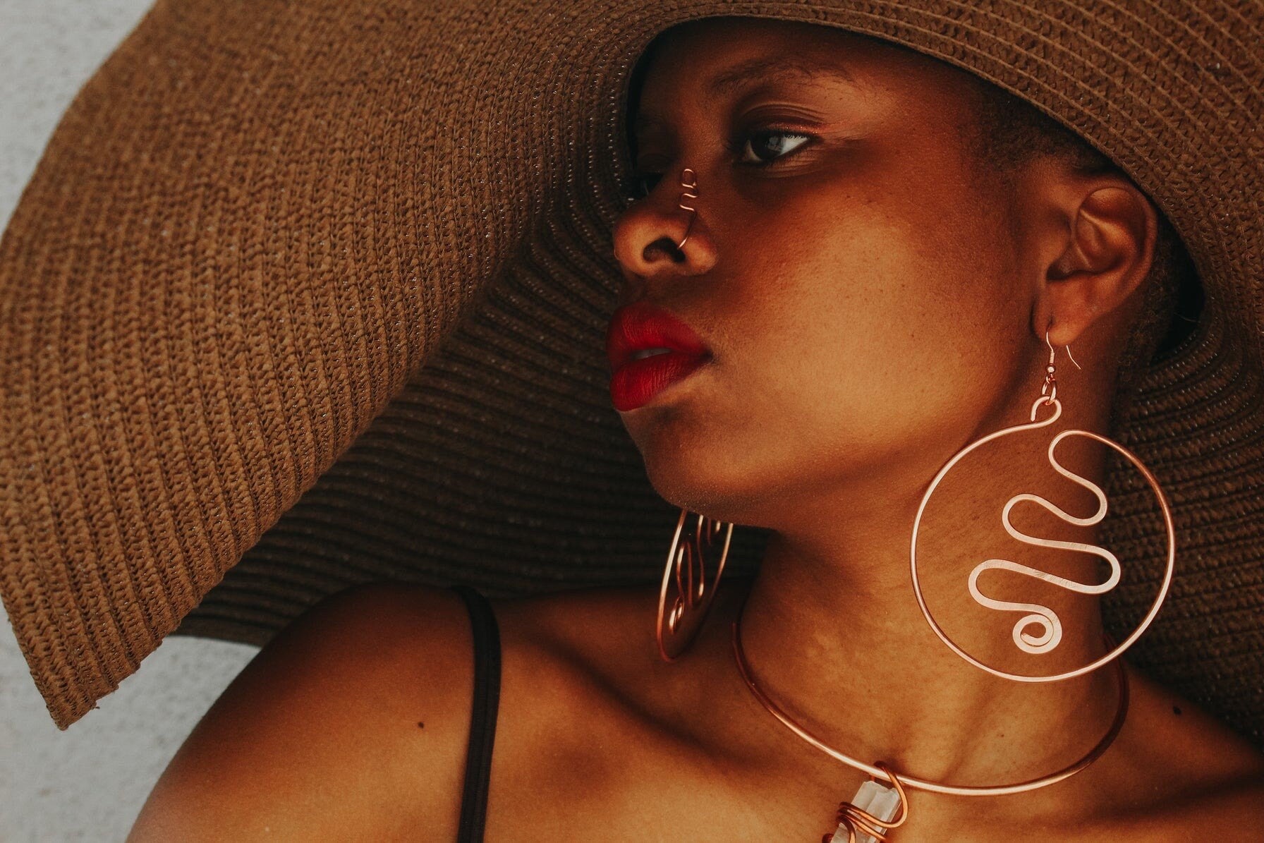 Handmade Copper Statement Earrings, Sculptural Artisan Jewelry, One-of-a-Kind Earrings | Seduction