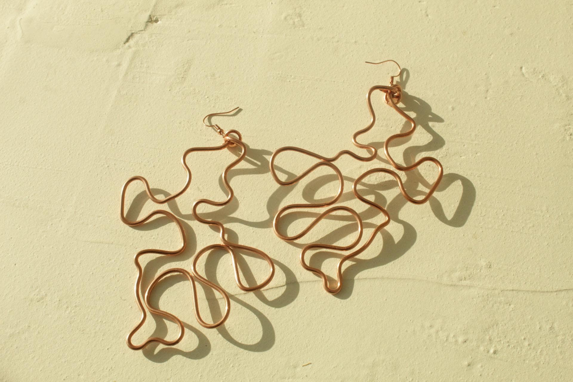 Handmade Copper Statement Earrings, Sculptural Artisan Jewelry, One-of-a-Kind Earrings | Ember