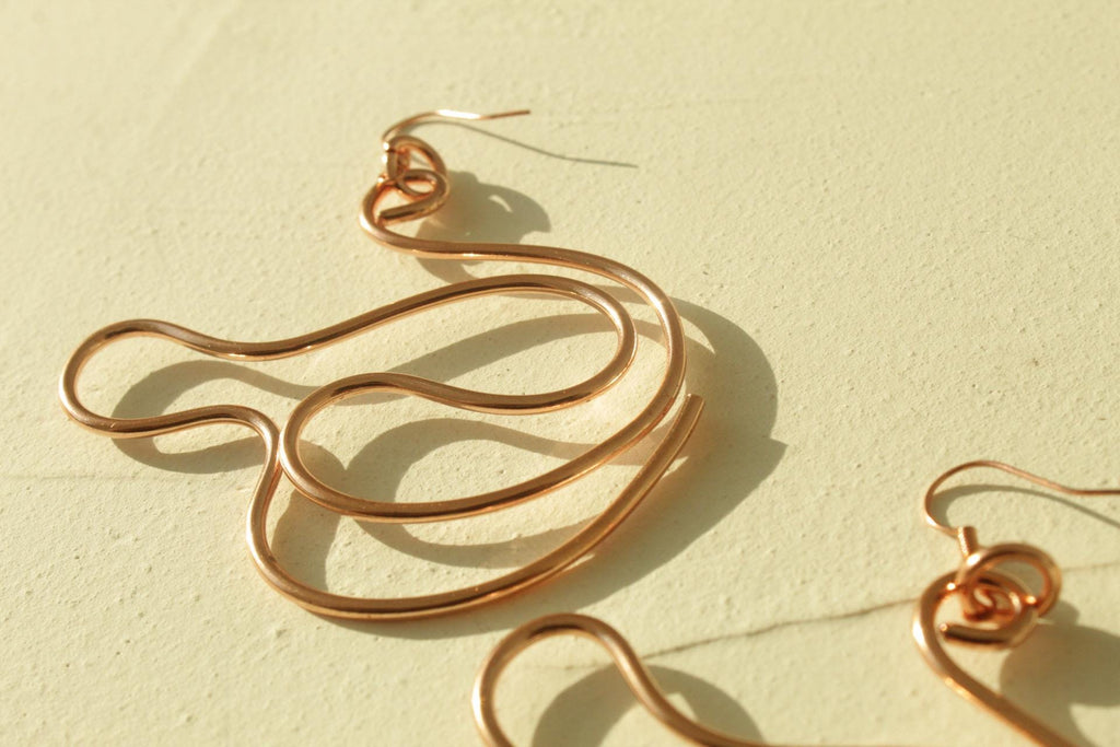 Handmade Copper Statement Earrings, Sculptural Artisan Jewelry, One-of-a-Kind Earrings | Interlude
