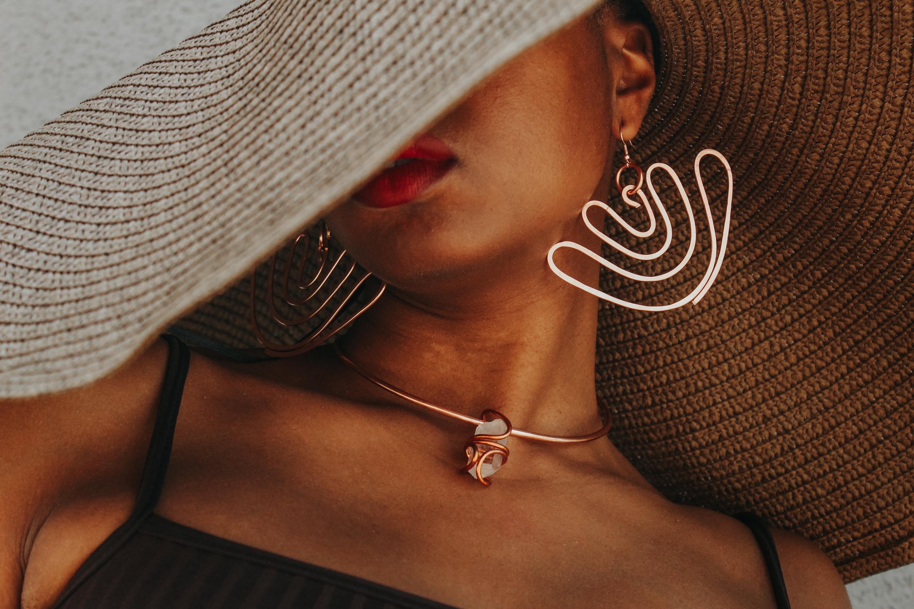 Handmade Copper Statement Earrings, Sculptural Artisan Jewelry, One-of-a-Kind Earrings | Fascination