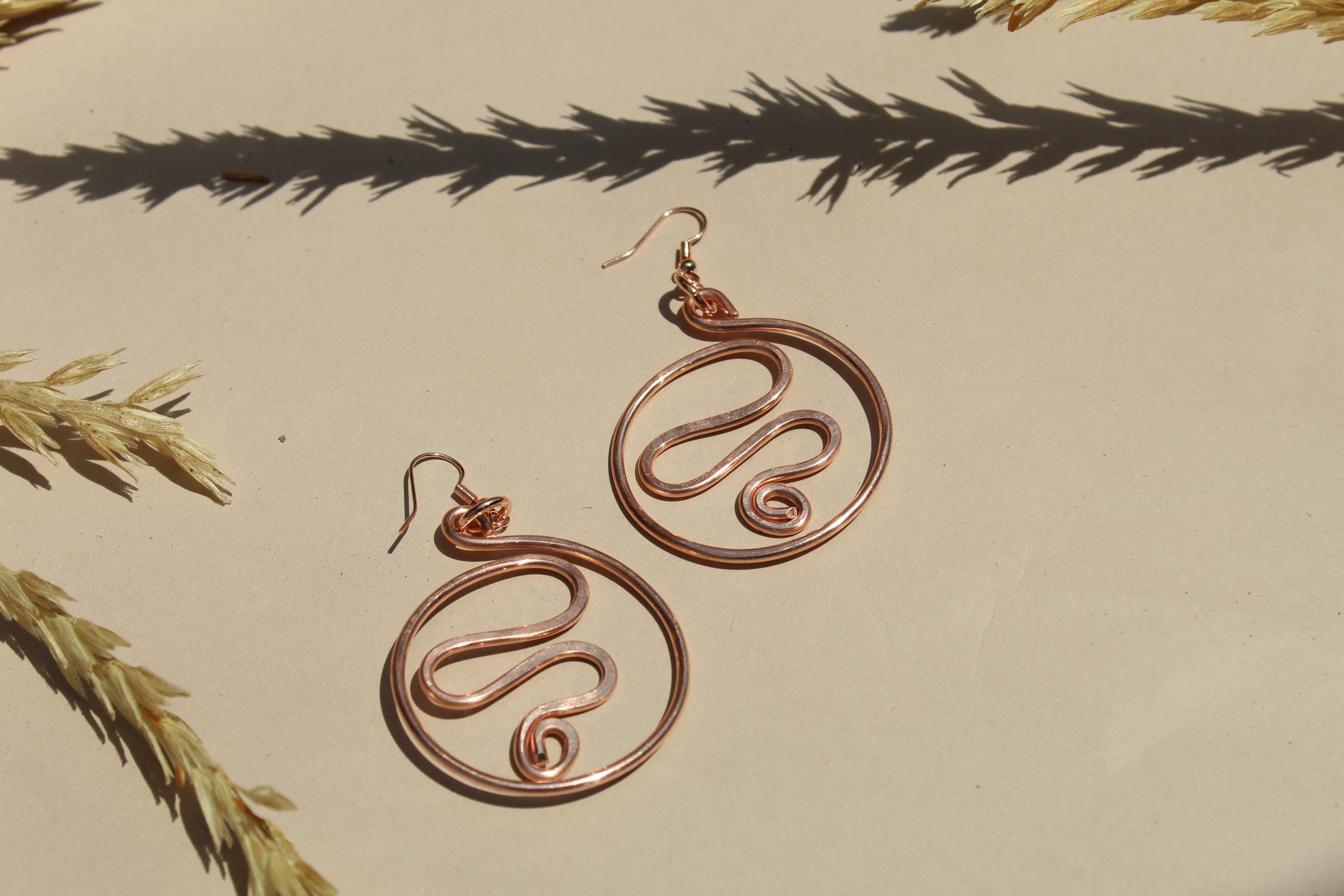 Handmade Copper Statement Earrings, Sculptural Artisan Jewelry, One-of-a-Kind Earrings | Seduction Minis