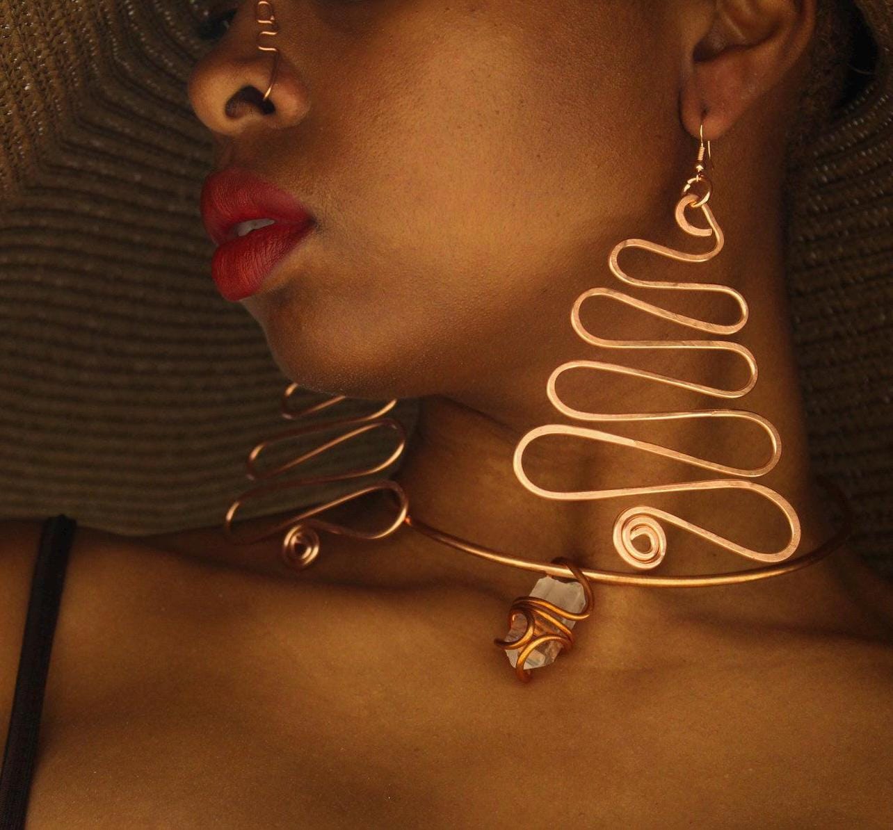 Intrigue | Copper Statement Earrings