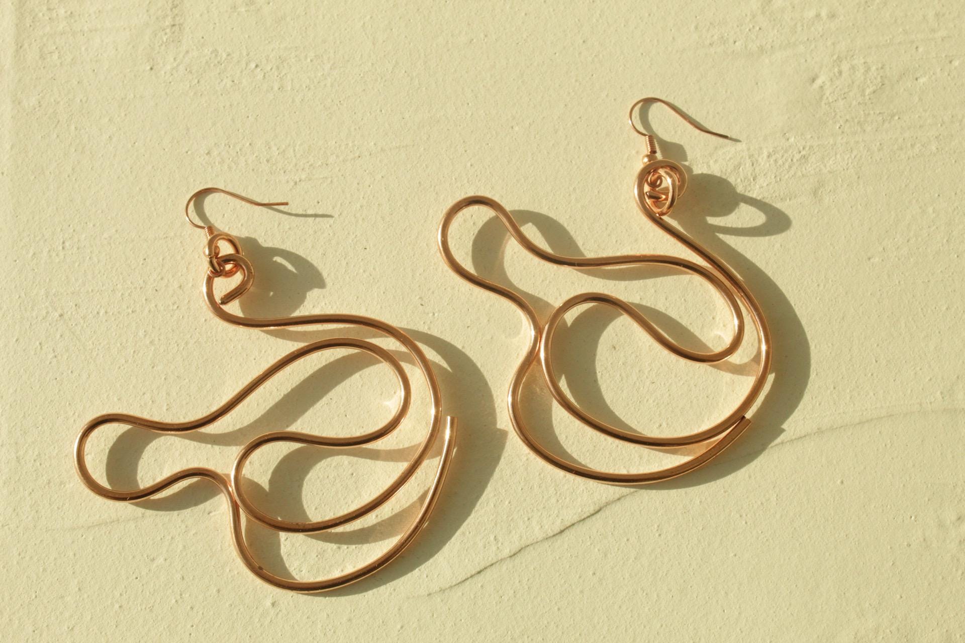 Handmade Copper Statement Earrings, Sculptural Artisan Jewelry, One-of-a-Kind Earrings | Interlude