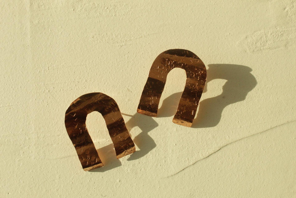 Handmade Copper Statement Earrings, Sculptural Artisan Jewelry, One-of-a-Kind Earrings | Threshold
