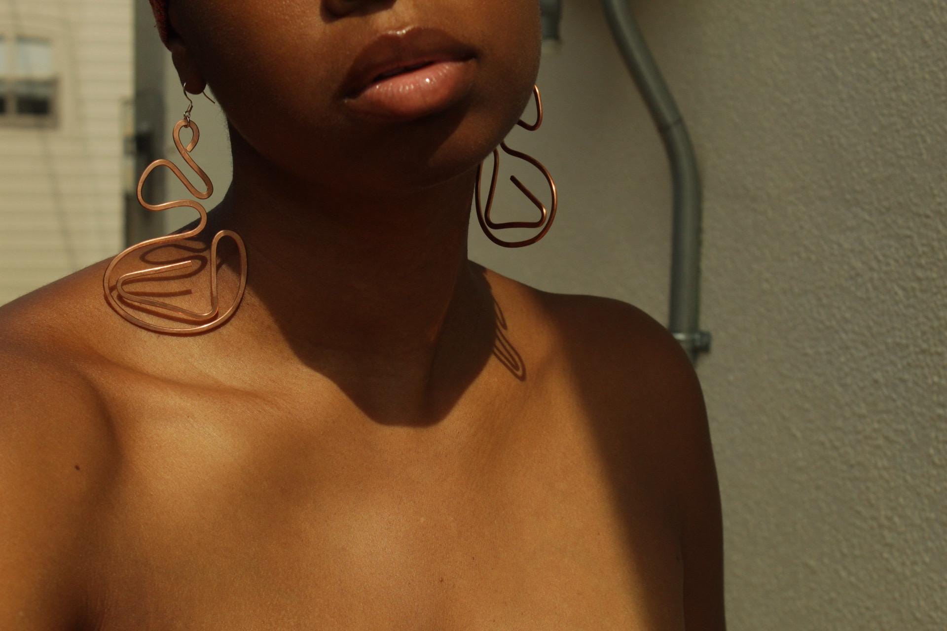 Handmade Copper Statement Earrings, Sculptural Artisan Jewelry, One-of-a-Kind Earrings | Magnolia