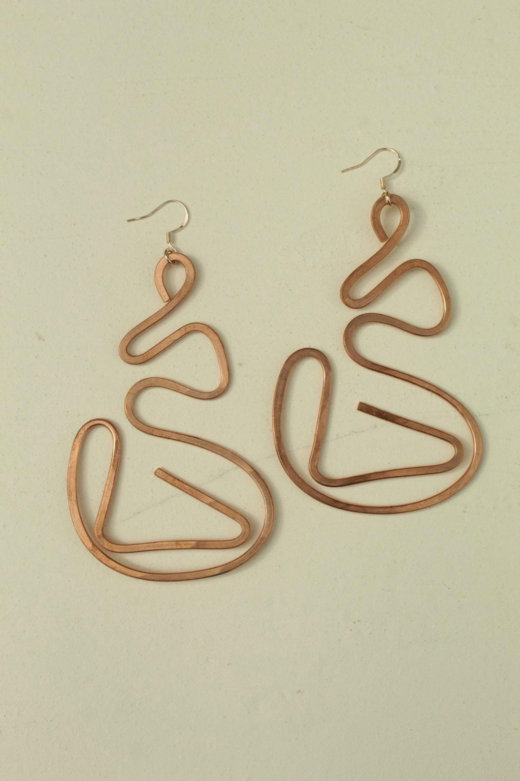 Handmade Copper Statement Earrings, Sculptural Artisan Jewelry, One-of-a-Kind Earrings | Magnolia