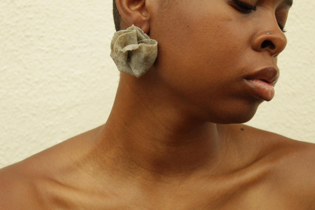 Sculptural Polymer Clay Earrings, Crumpled Paper Inspired, Modern Statement Jewelry