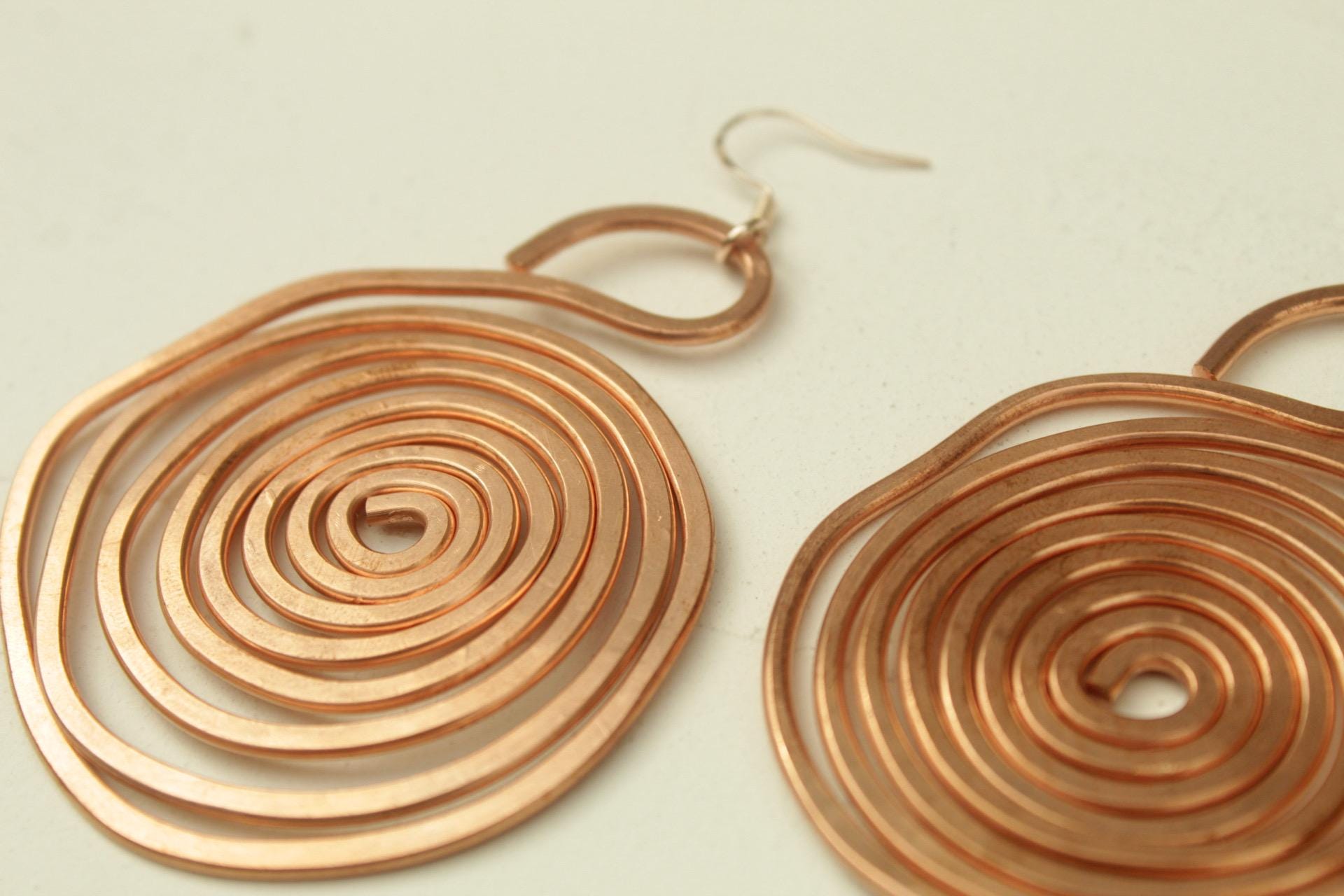 Handmade Copper Statement Earrings, Sculptural Artisan Jewelry, One-of-a-Kind Earrings | Juniper