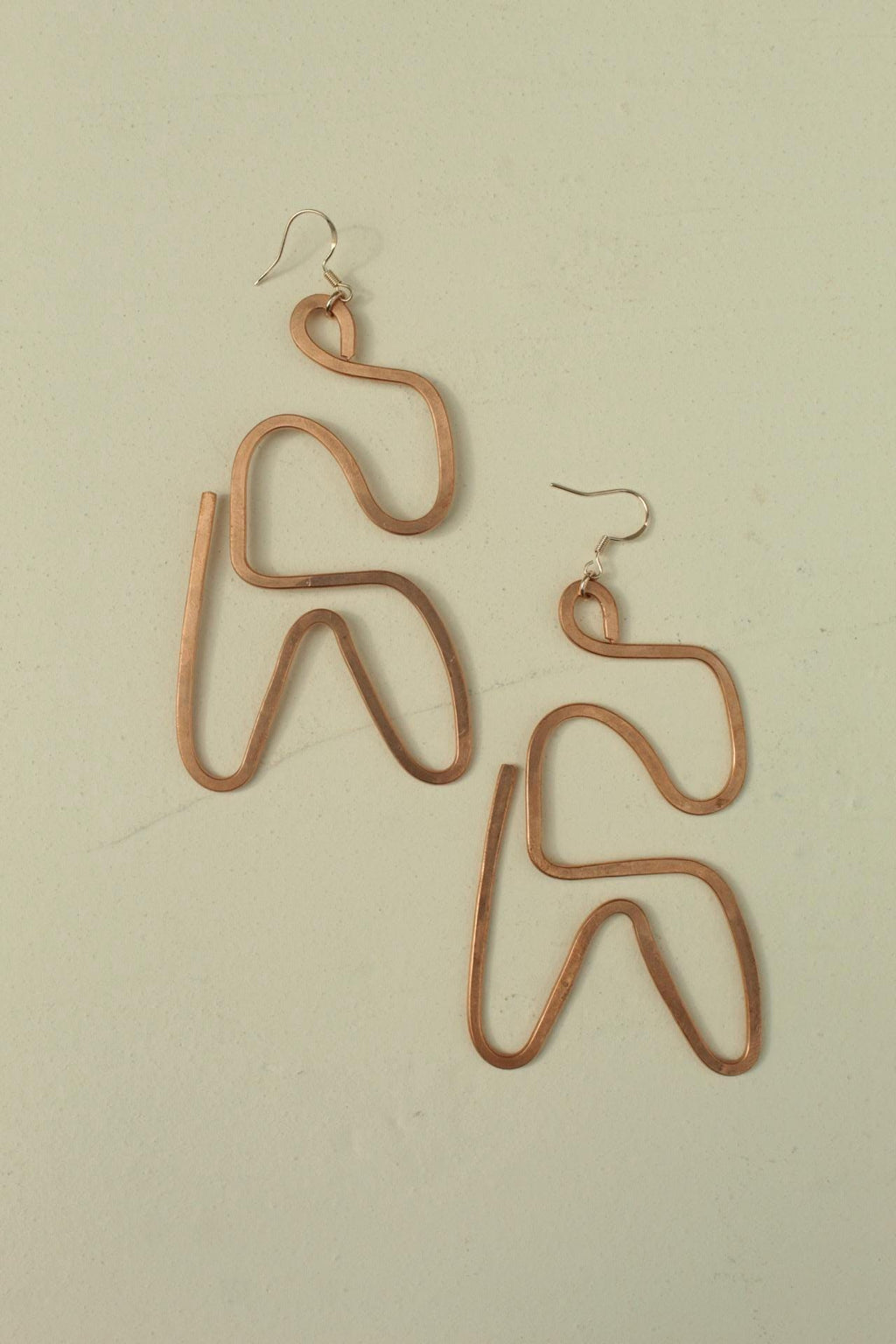 Handmade Copper Statement Earrings, Sculptural Artisan Jewelry, One-of-a-Kind Earrings | Lilac