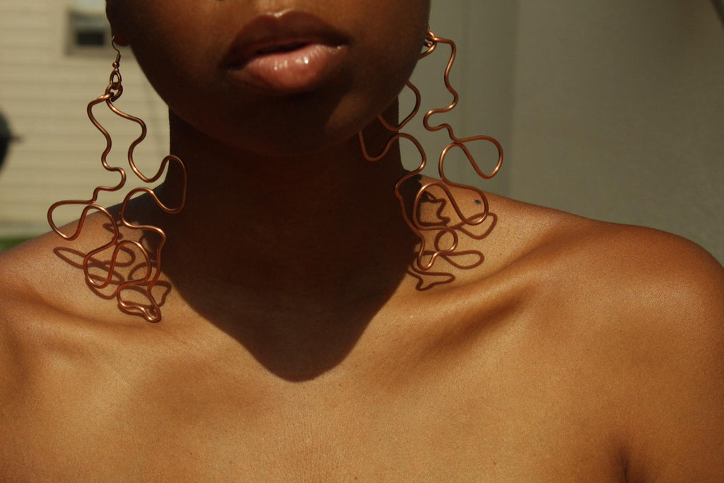 Handmade Copper Statement Earrings, Sculptural Artisan Jewelry, One-of-a-Kind Earrings | Ember