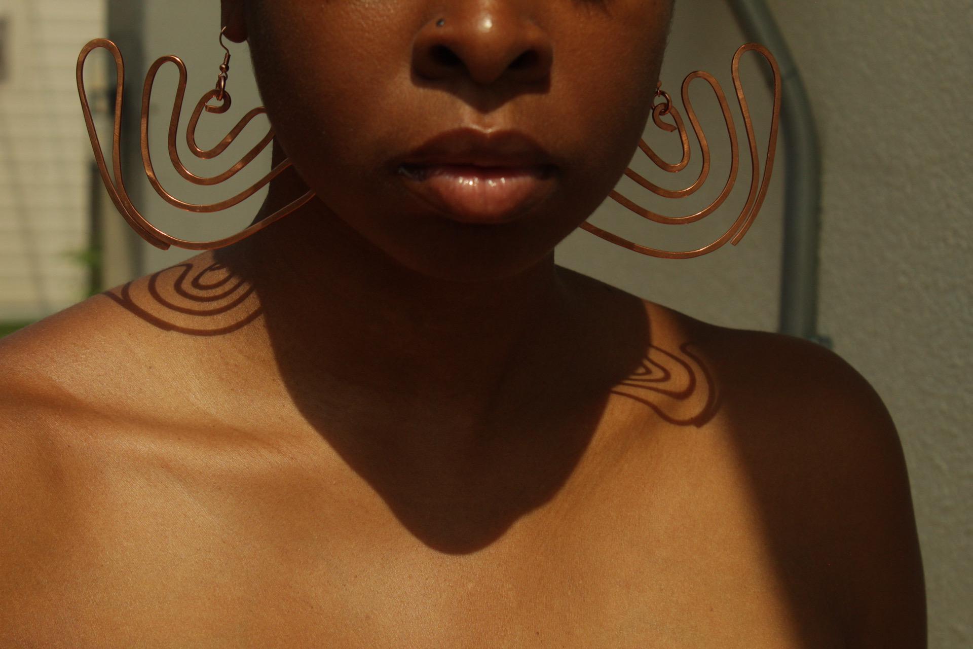 Handmade Copper Statement Earrings, Sculptural Artisan Jewelry, One-of-a-Kind Earrings | Fascination