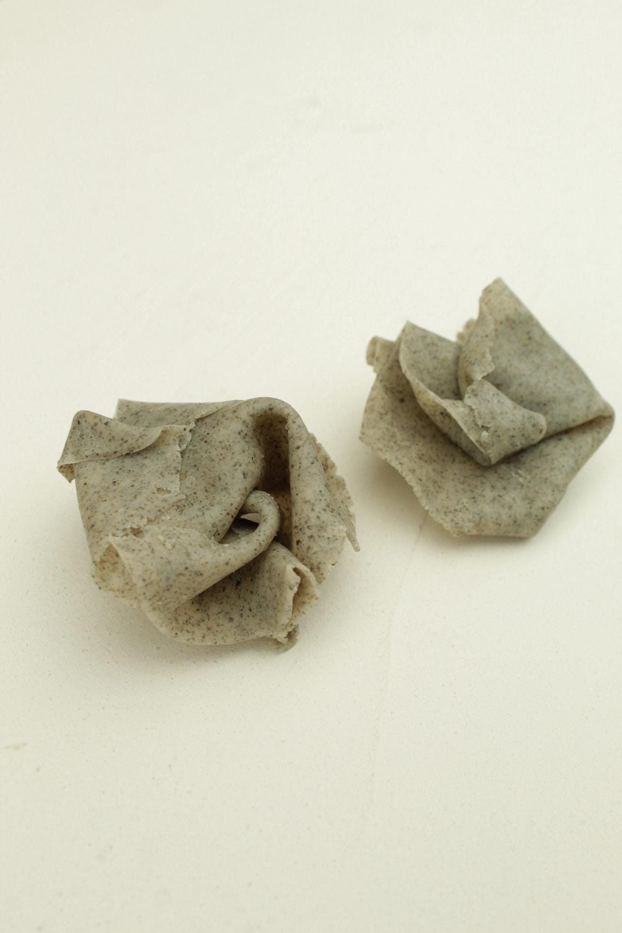 Sculptural Polymer Clay Earrings, Crumpled Paper Inspired, Modern Statement Jewelry