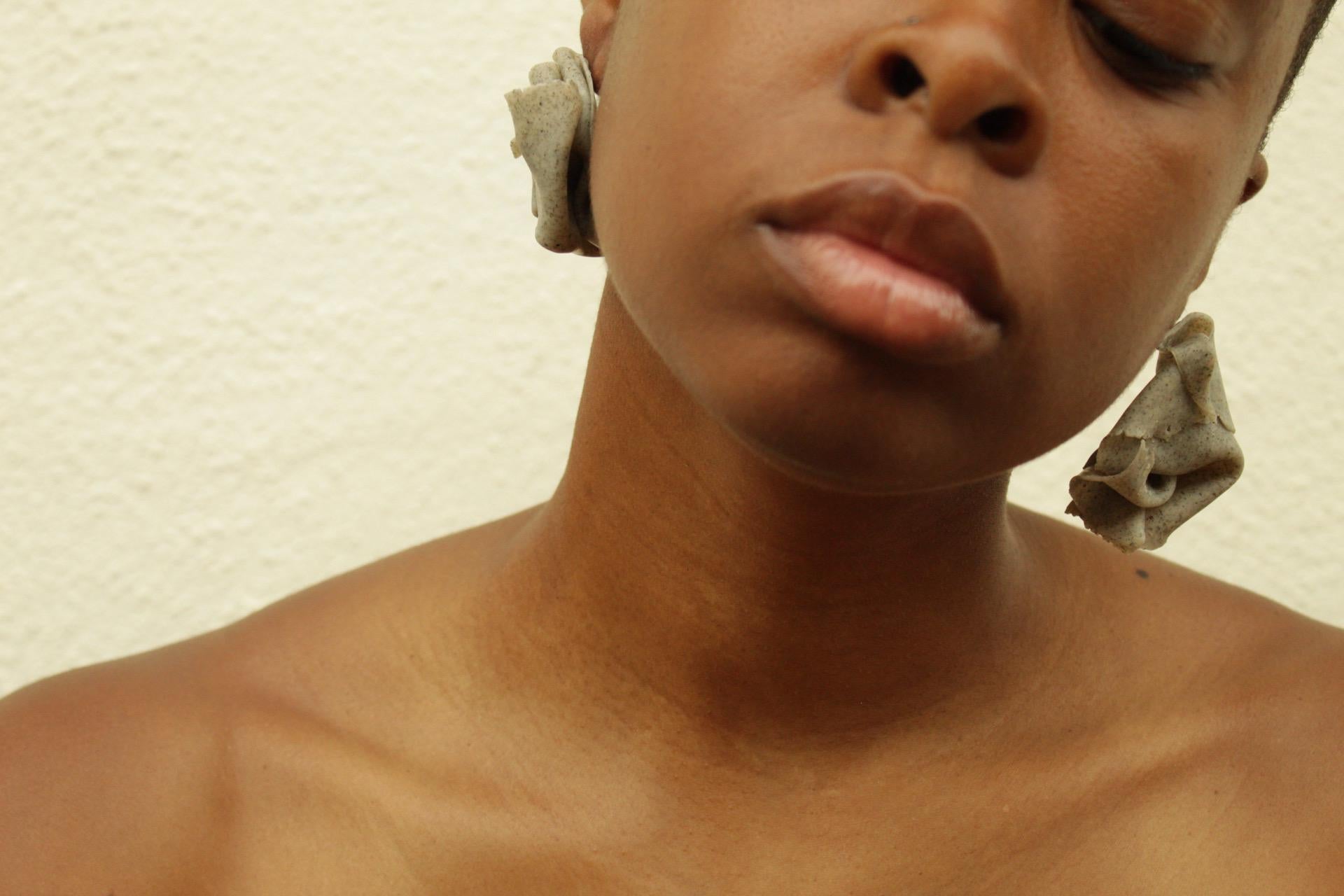Sculptural Polymer Clay Earrings, Crumpled Paper Inspired, Modern Statement Jewelry