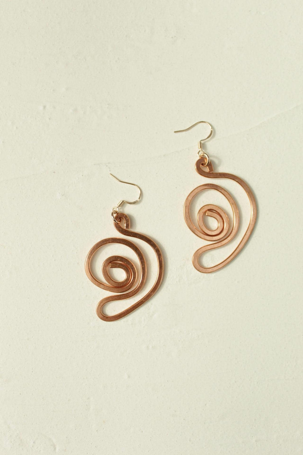 Handmade Copper Statement Earrings, Sculptural Artisan Jewelry, One-of-a-Kind Earrings | Lily Pad