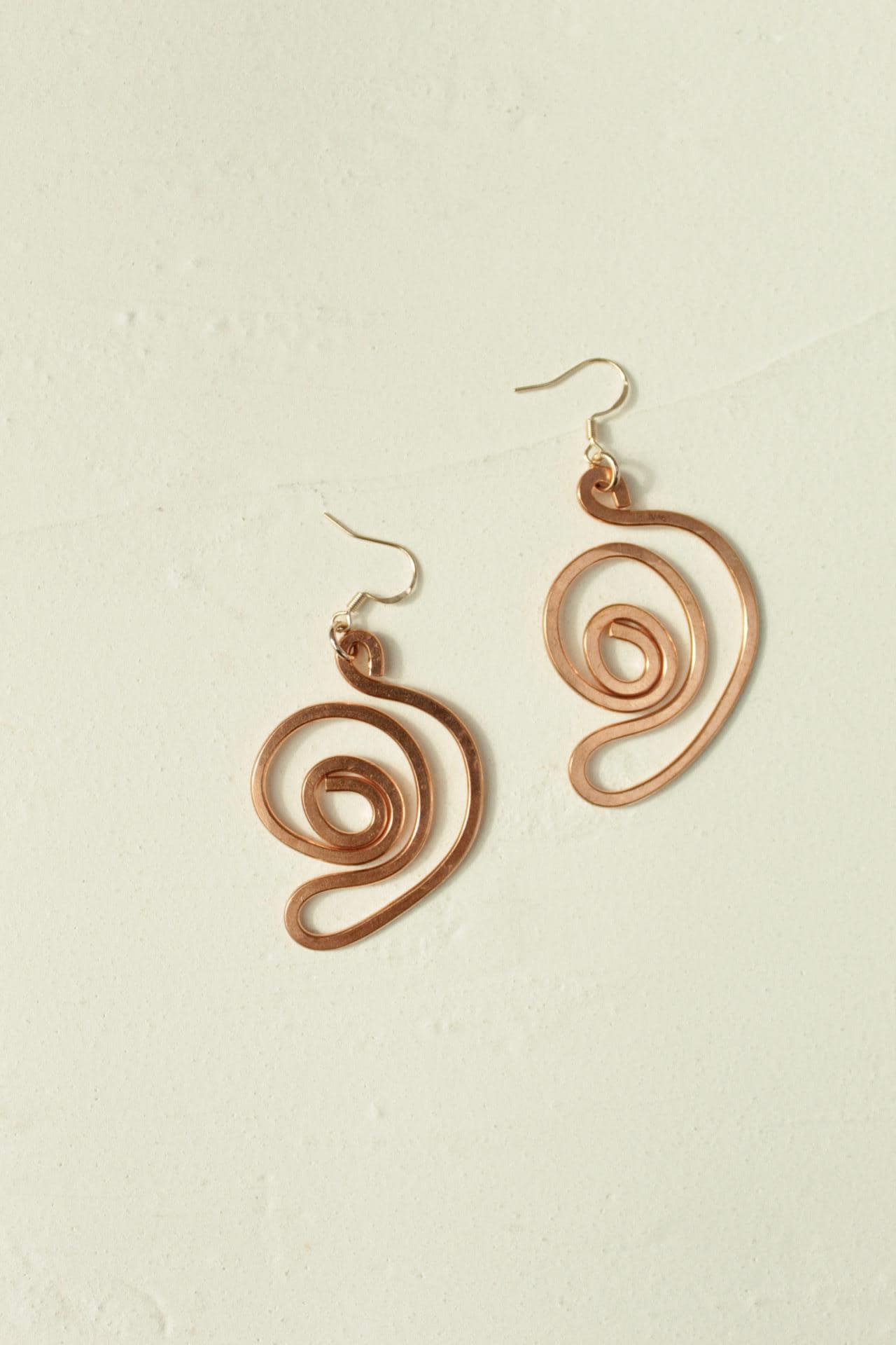 Handmade Copper Statement Earrings, Sculptural Artisan Jewelry, One-of-a-Kind Earrings | Lily Pad