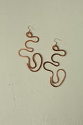 Handmade Copper Statement Earrings, Sculptural Artisan Jewelry, One-of-a-Kind Earrings | Meander