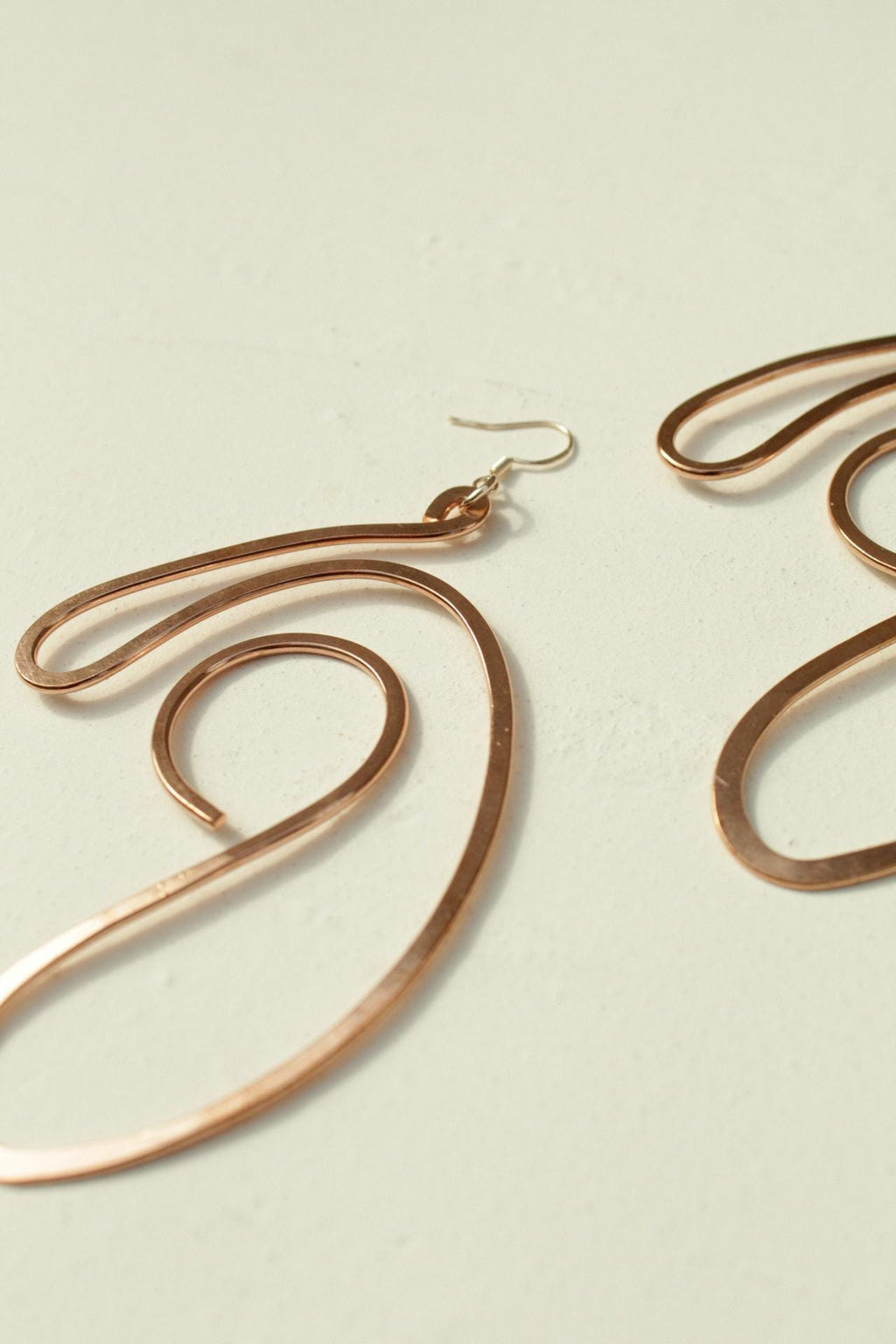 Handmade Copper Statement Earrings, Sculptural Artisan Jewelry, One-of-a-Kind Earrings | Bud
