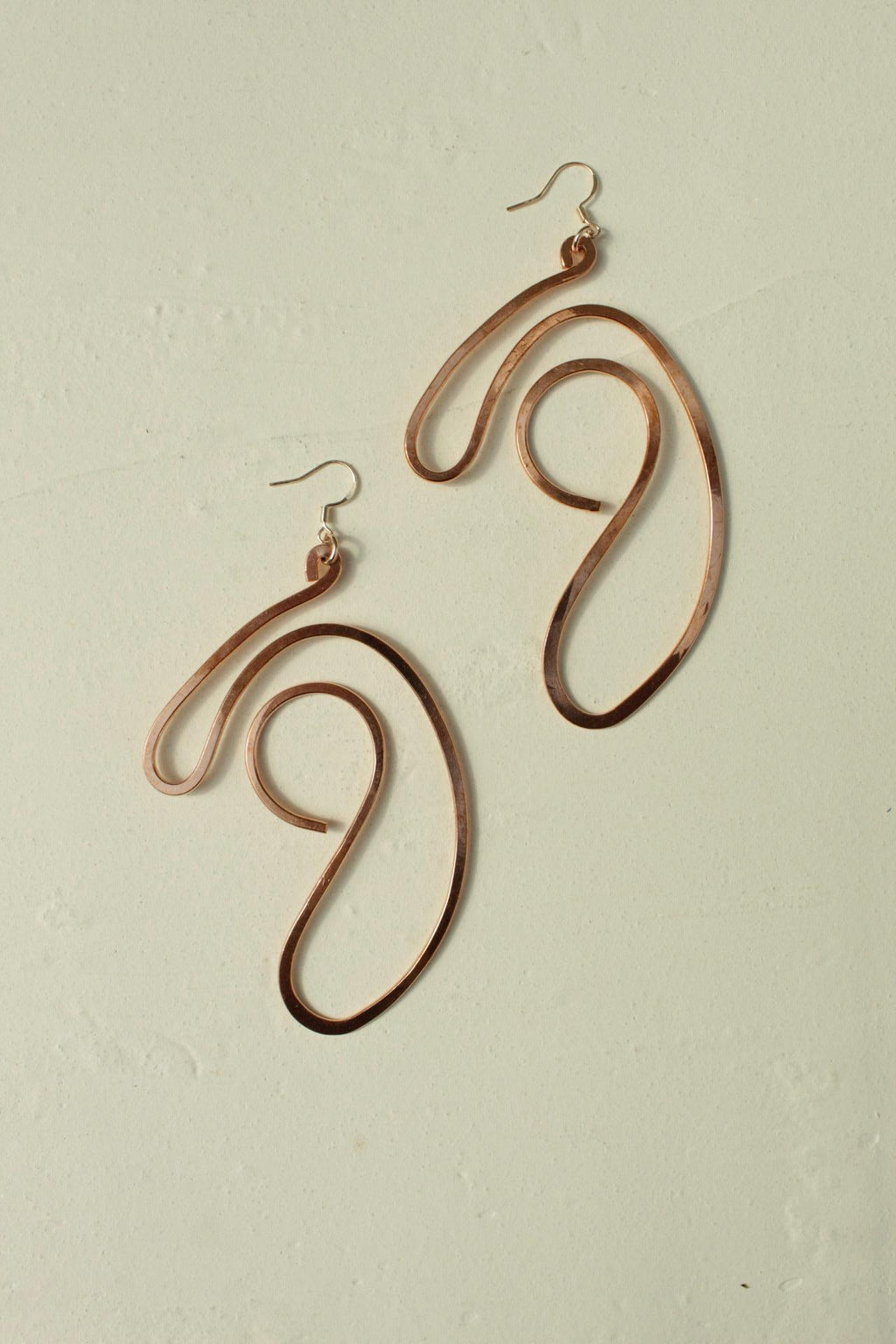 Handmade Copper Statement Earrings, Sculptural Artisan Jewelry, One-of-a-Kind Earrings | Bud