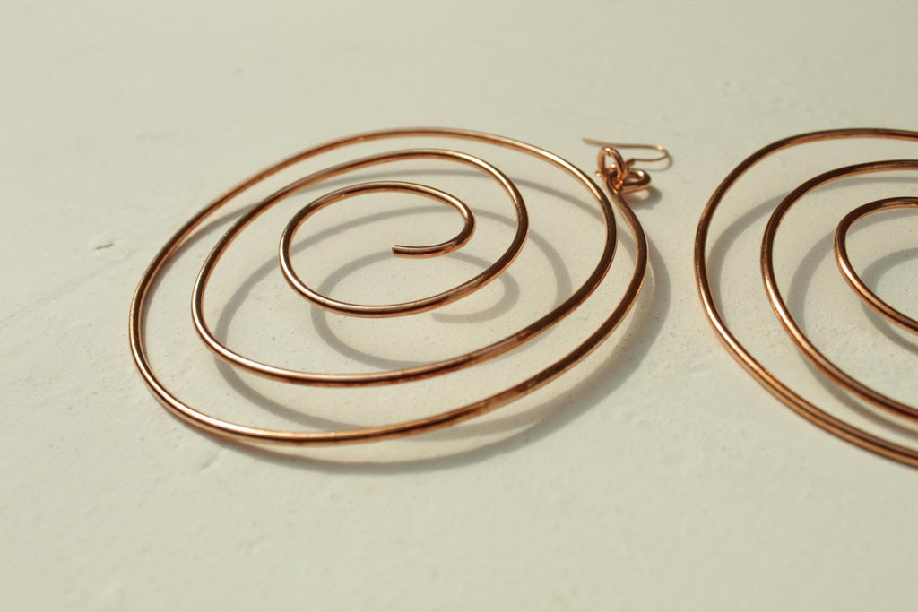 Handmade Copper Statement Earrings, Sculptural Artisan Jewelry, One-of-a-Kind Earrings | Bloomline