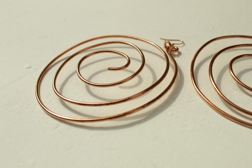 Handmade Copper Statement Earrings, Sculptural Artisan Jewelry, One-of-a-Kind Earrings | Bloomline