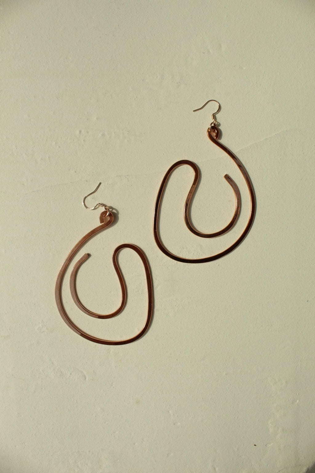 Handmade Copper Statement Earrings, Sculptural Artisan Jewelry, One-of-a-Kind Earrings | Hollow