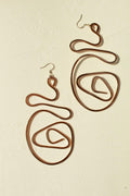 Handmade Copper Statement Earrings, Sculptural Artisan Jewelry, One-of-a-Kind Earrings | Snail Trail
