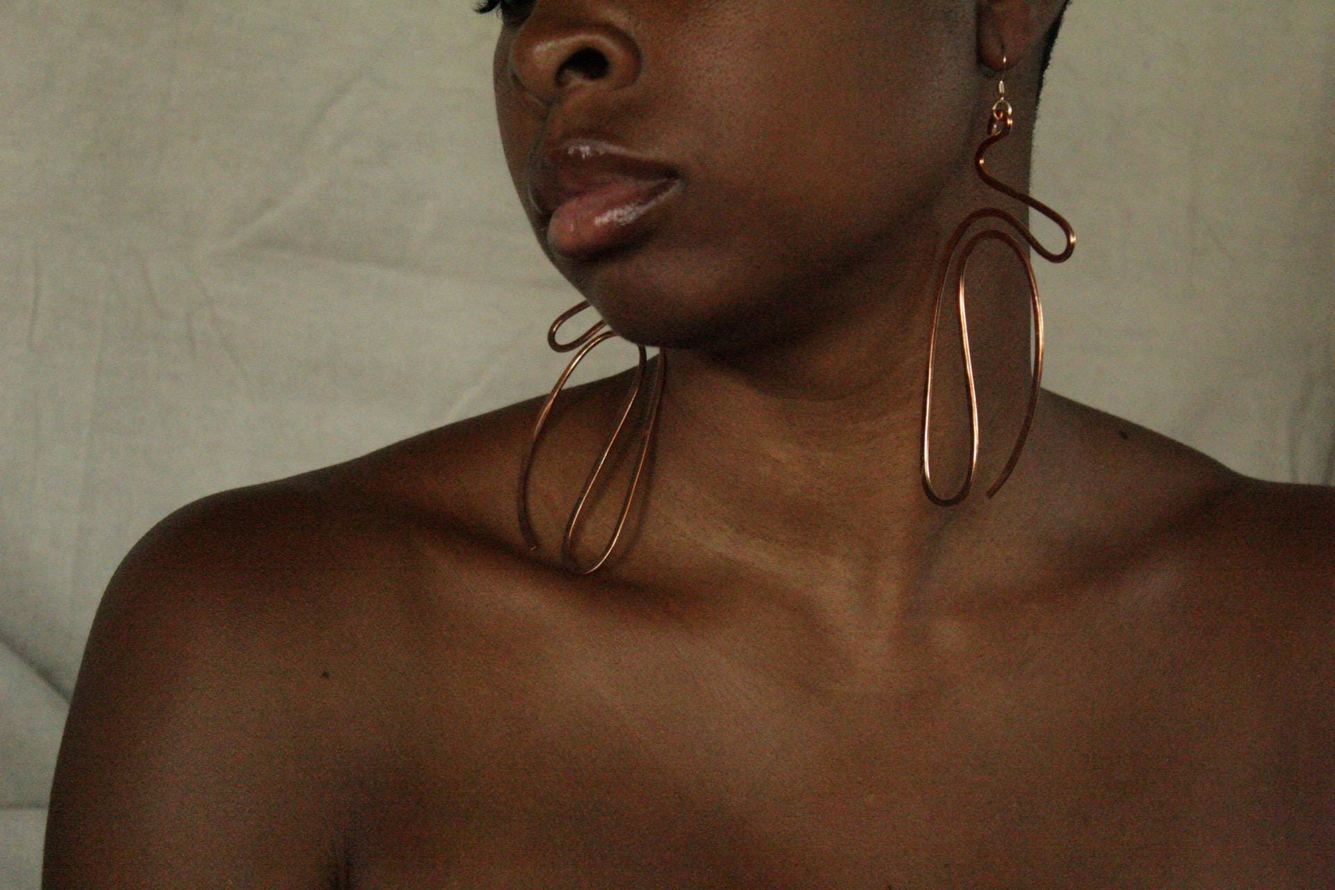 Handmade Copper Statement Earrings, Sculptural Artisan Jewelry, One-of-a-Kind Earrings | Daydream