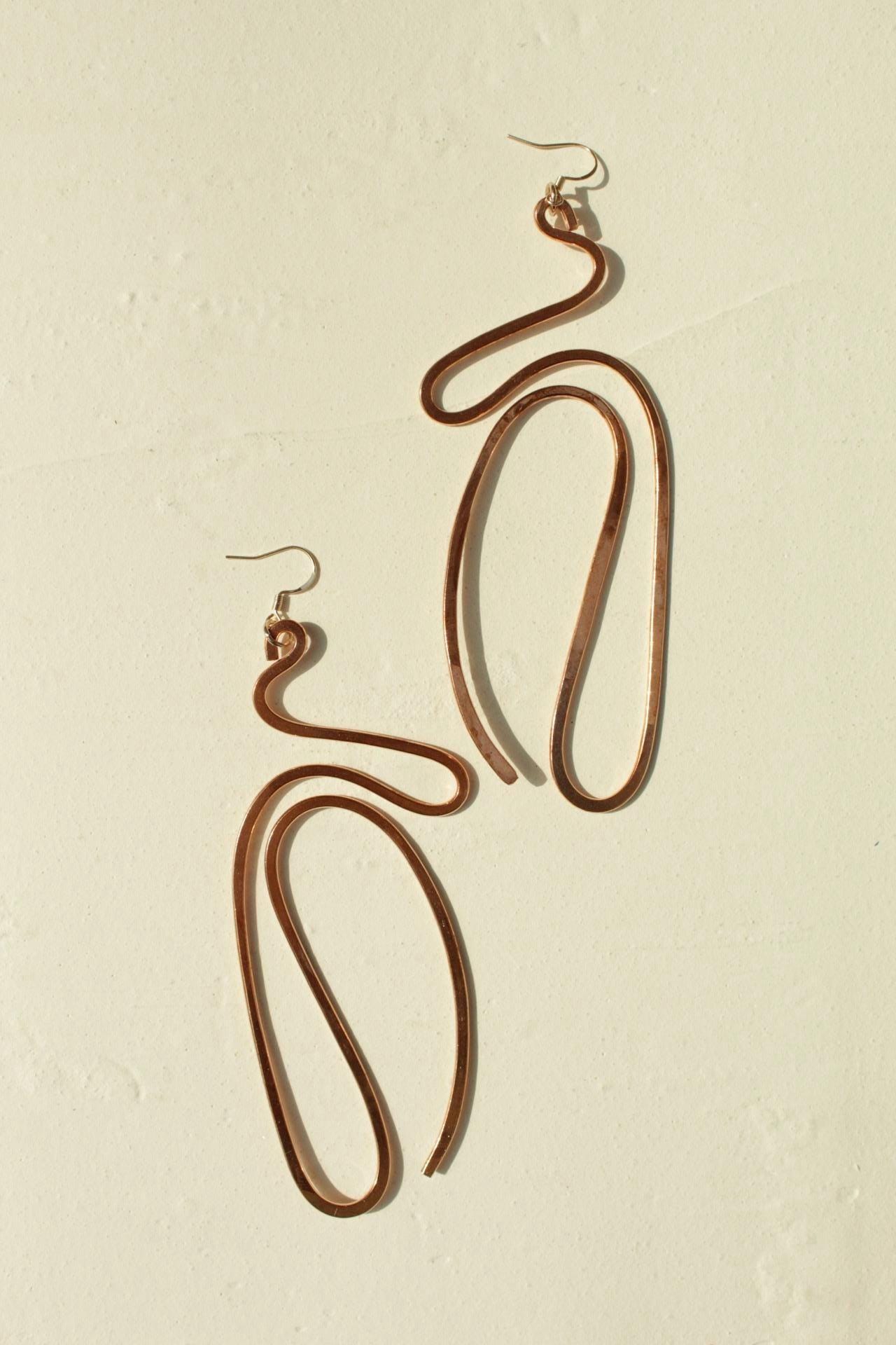 Handmade Copper Statement Earrings, Sculptural Artisan Jewelry, One-of-a-Kind Earrings | Daydream