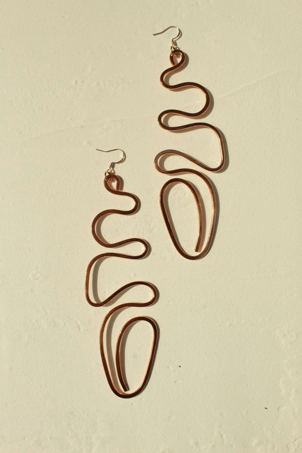 Handmade Copper Statement Earrings, Sculptural Artisan Jewelry, One-of-a-Kind Earrings | Tangle