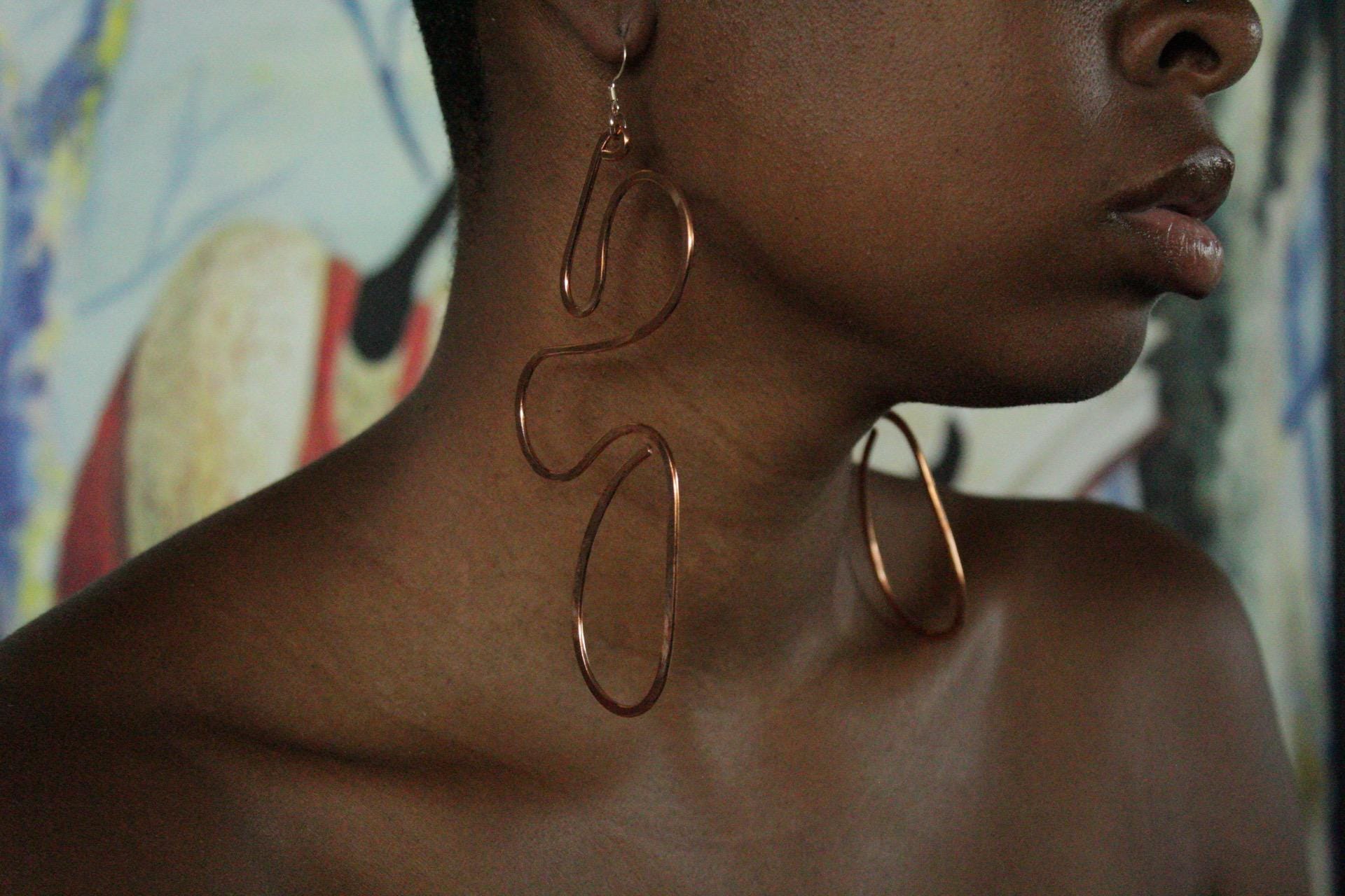 Handmade Copper Statement Earrings, Sculptural Artisan Jewelry, One-of-a-Kind Earrings | Elsewhere
