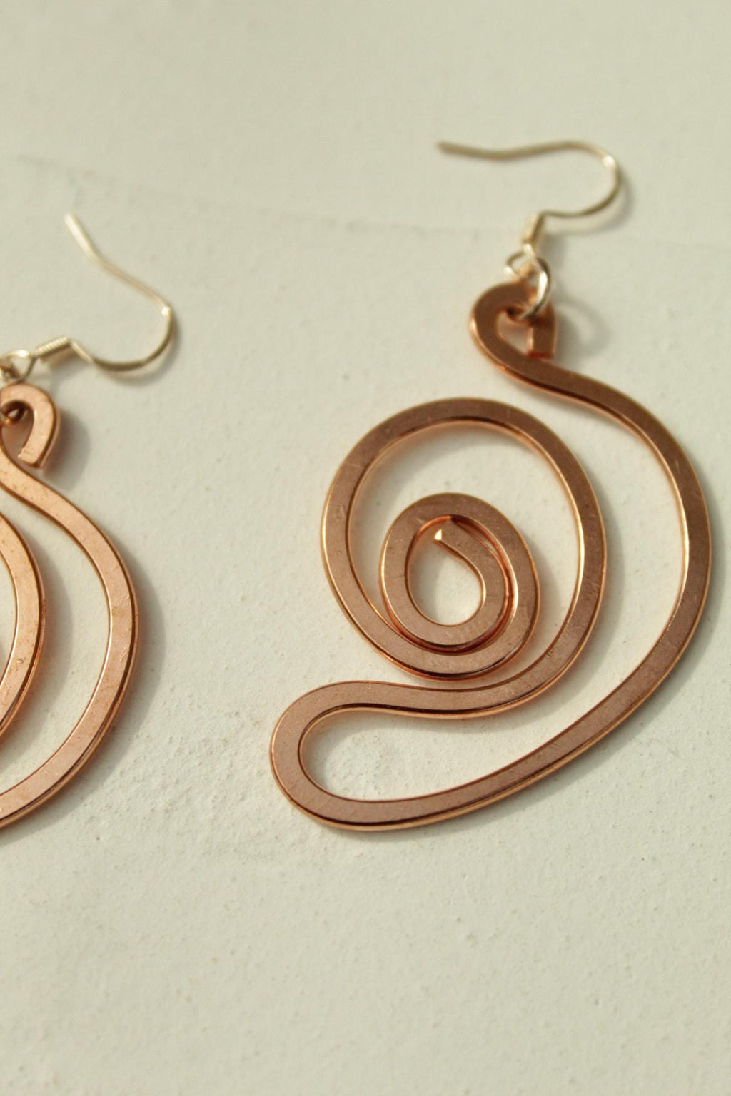 Handmade Copper Statement Earrings, Sculptural Artisan Jewelry, One-of-a-Kind Earrings | Lily Pad