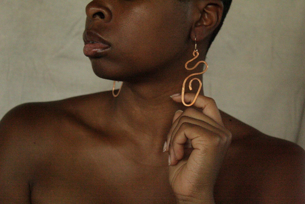 Handmade Copper Statement Earrings, Sculptural Artisan Jewelry, One-of-a-Kind Earrings | River Reed