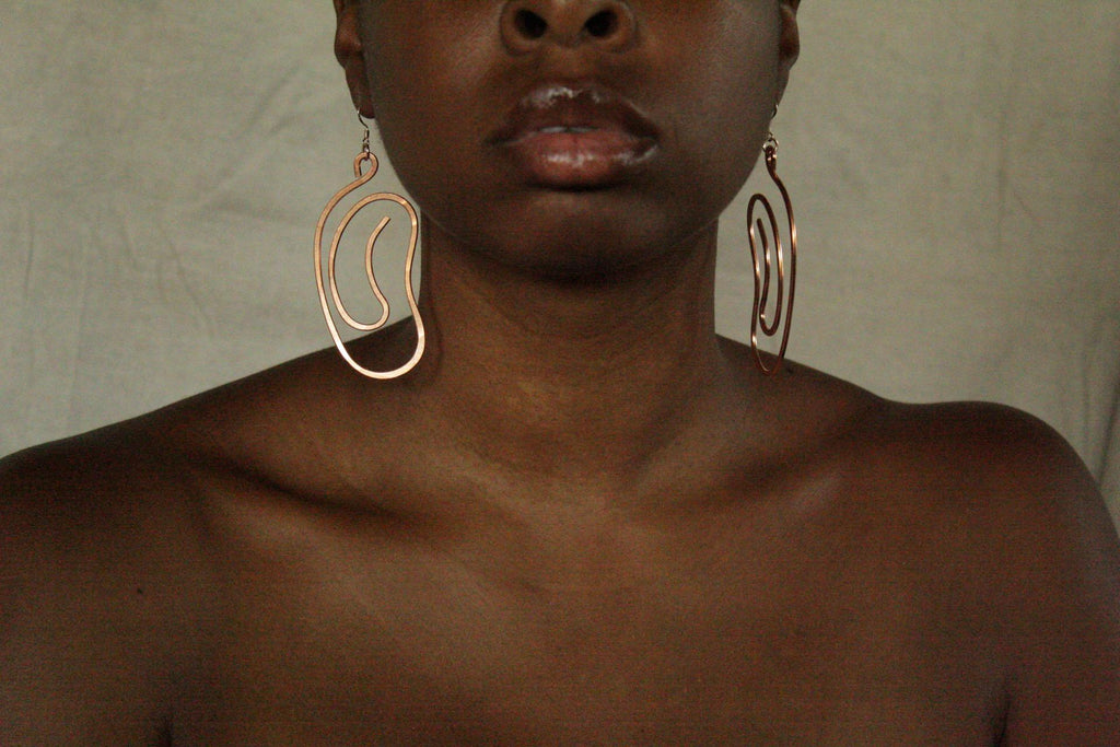 Handmade Copper Statement Earrings, Sculptural Artisan Jewelry, One-of-a-Kind Earrings | Ebb