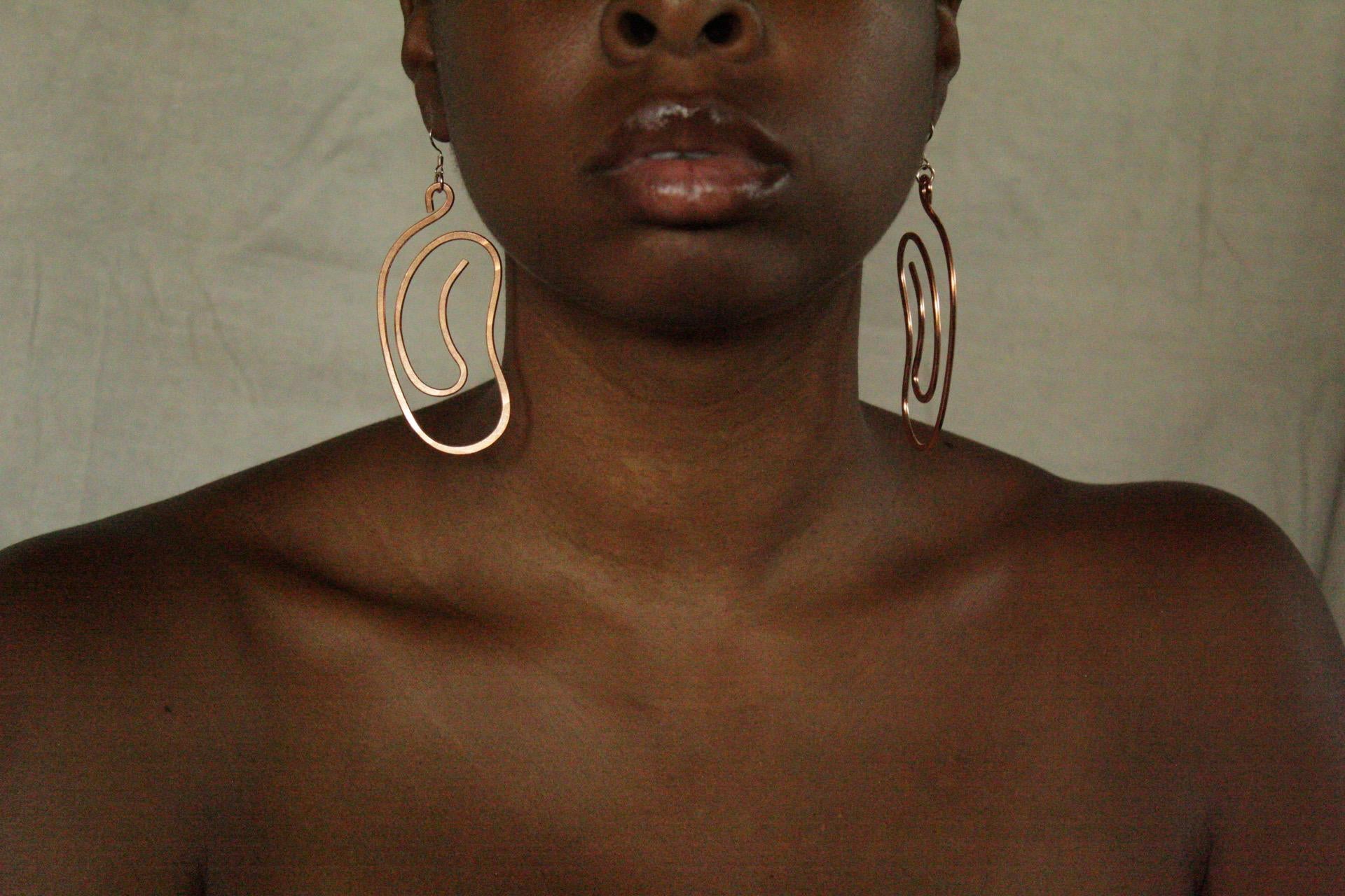 Handmade Copper Statement Earrings, Sculptural Artisan Jewelry, One-of-a-Kind Earrings | Ebb