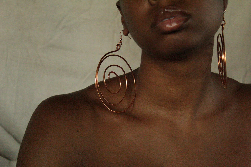 Handmade Copper Statement Earrings, Sculptural Artisan Jewelry, One-of-a-Kind Earrings | Bloomline