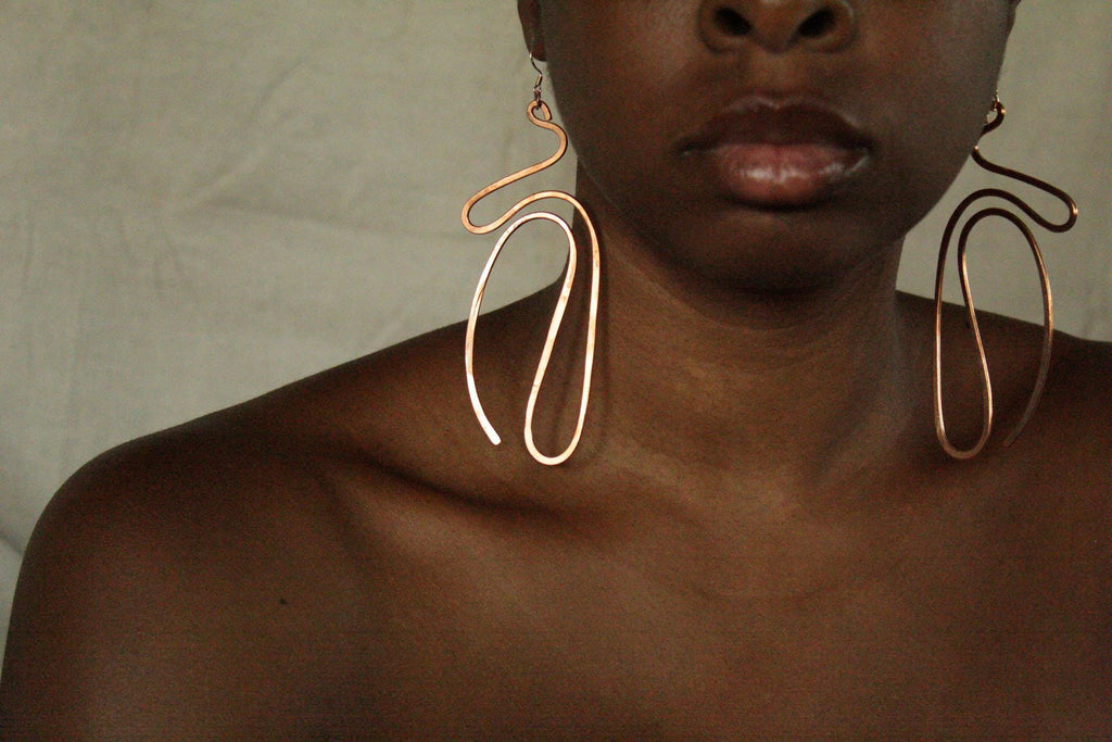 Handmade Copper Statement Earrings, Sculptural Artisan Jewelry, One-of-a-Kind Earrings | Daydream