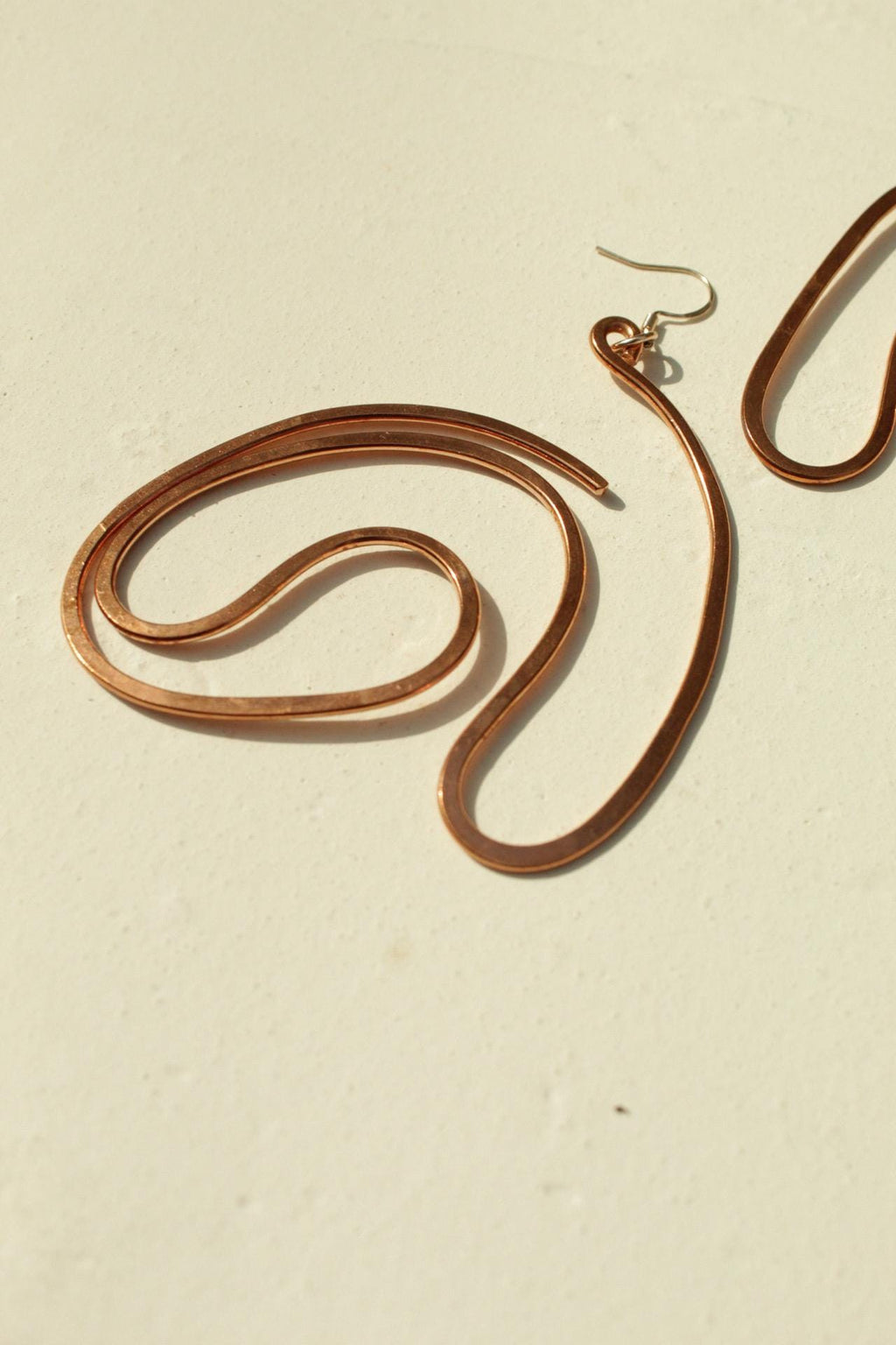 Handmade Copper Statement Earrings, Sculptural Artisan Jewelry, One-of-a-Kind Earrings | Open Sky