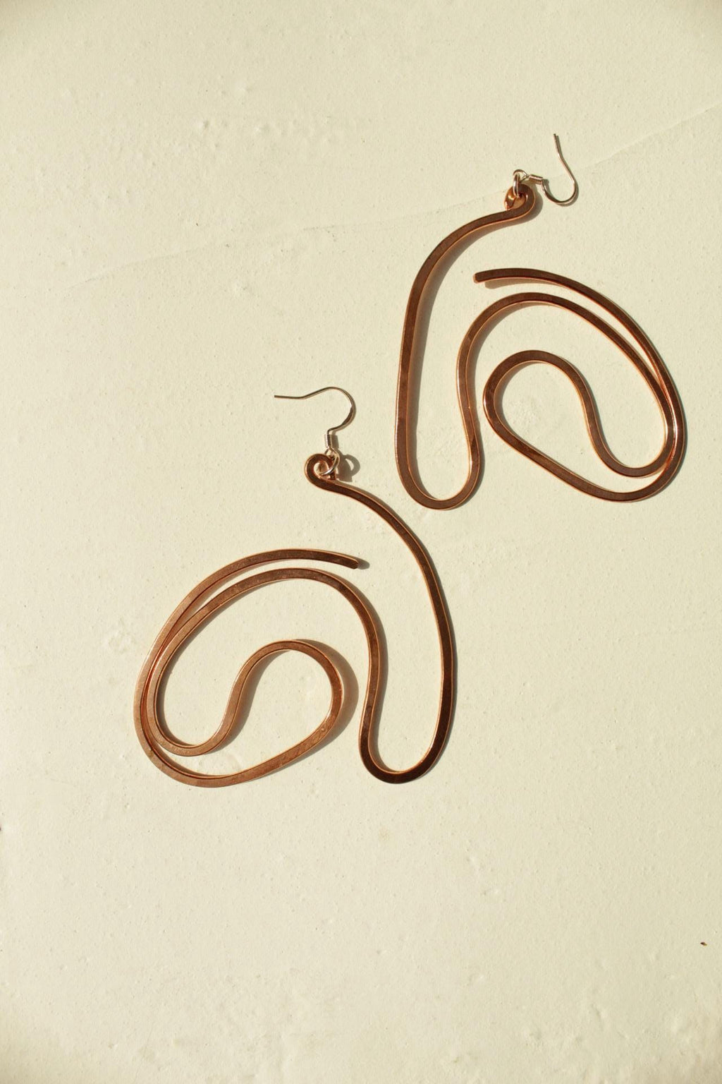 Handmade Copper Statement Earrings, Sculptural Artisan Jewelry, One-of-a-Kind Earrings | Open Sky
