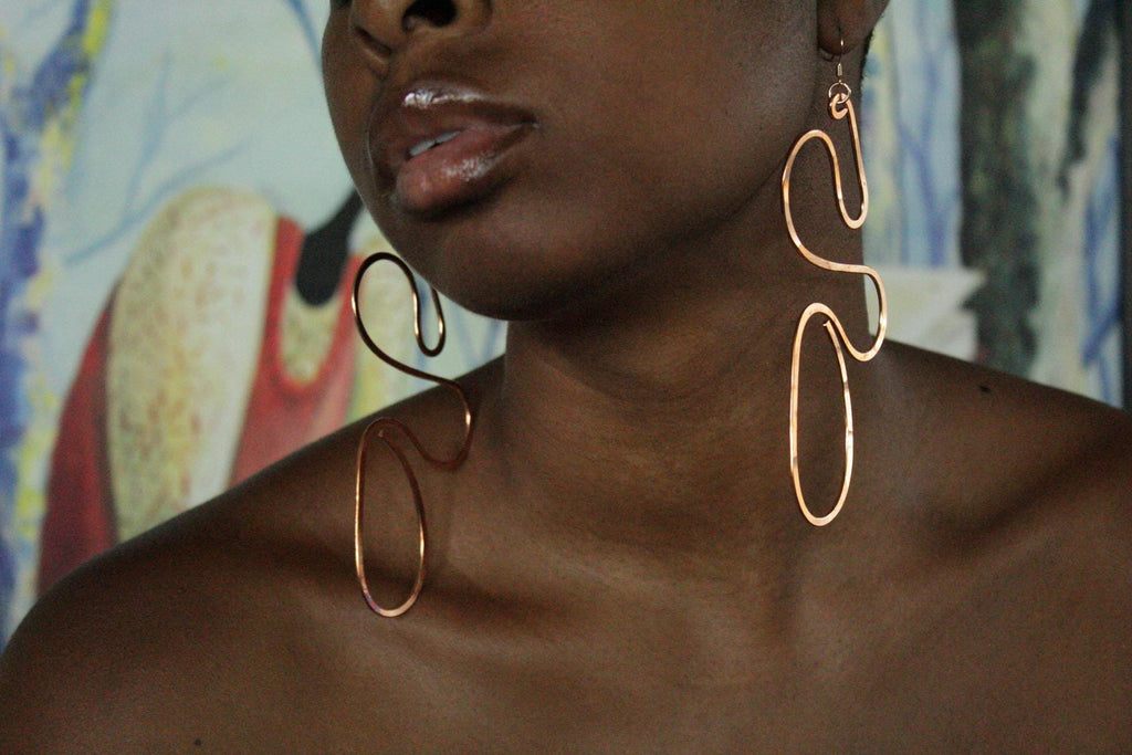 Handmade Copper Statement Earrings, Sculptural Artisan Jewelry, One-of-a-Kind Earrings | Elsewhere