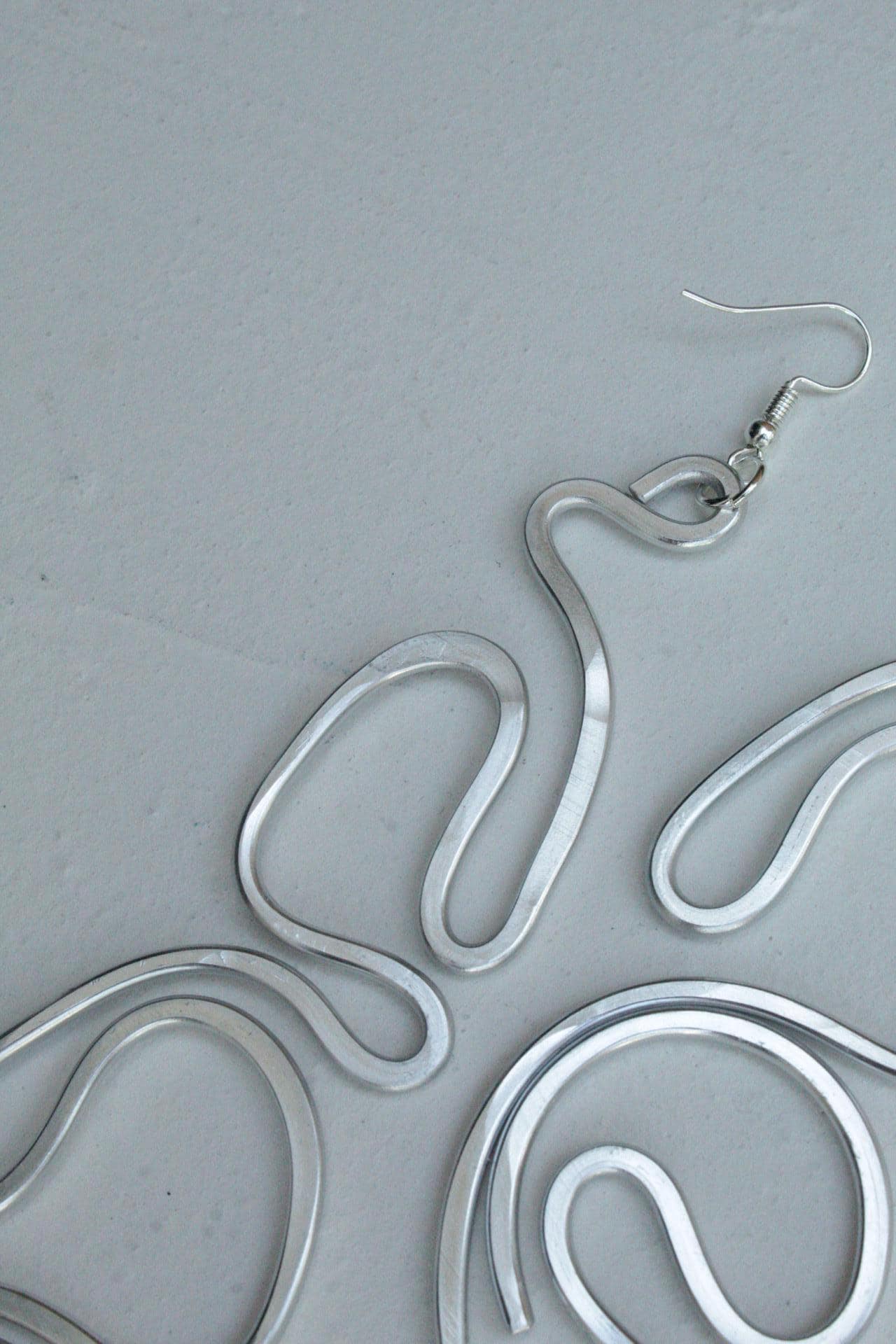 Handmade Aluminum Statement Earrings, Lightweight Modern Sculptural Jewelry, One-of-a-Kind Earrings | Vega