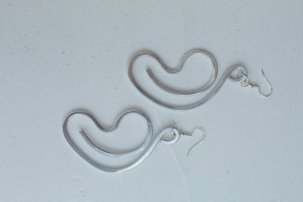 Handmade Aluminum Statement Earrings, Lightweight Modern Sculptural Jewelry, One-of-a-Kind Earrings | Nova