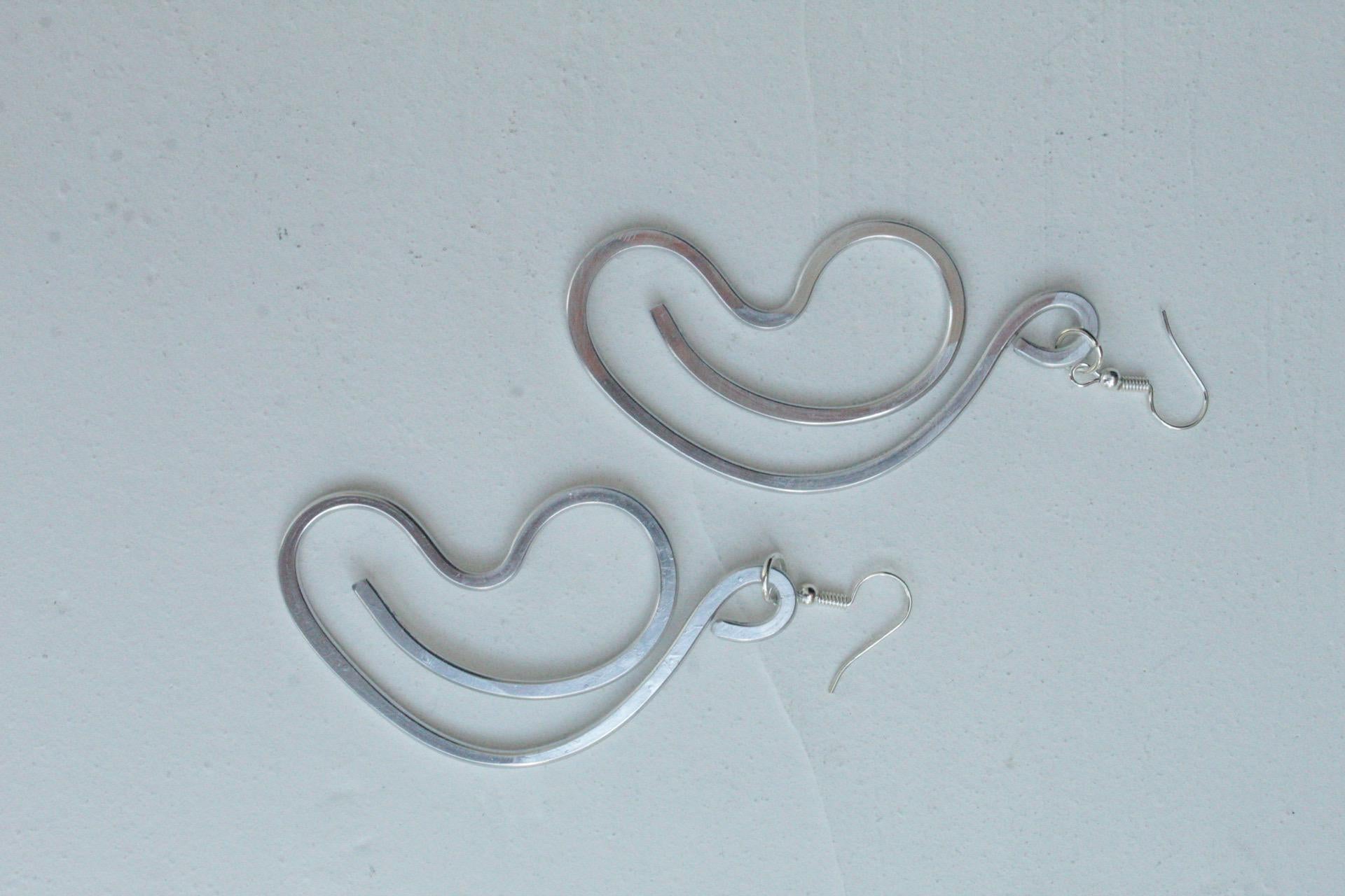 Handmade Aluminum Statement Earrings, Lightweight Modern Sculptural Jewelry, One-of-a-Kind Earrings | Nova