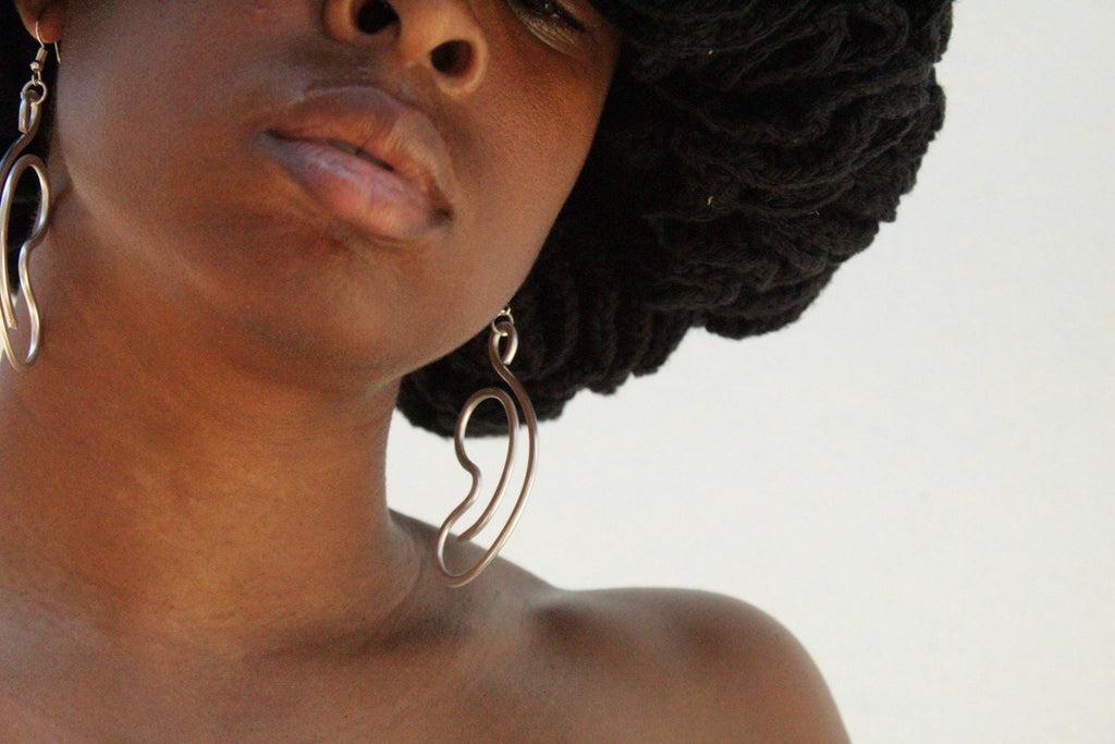 Handmade Aluminum Statement Earrings, Lightweight Modern Sculptural Jewelry, One-of-a-Kind Earrings | Nova
