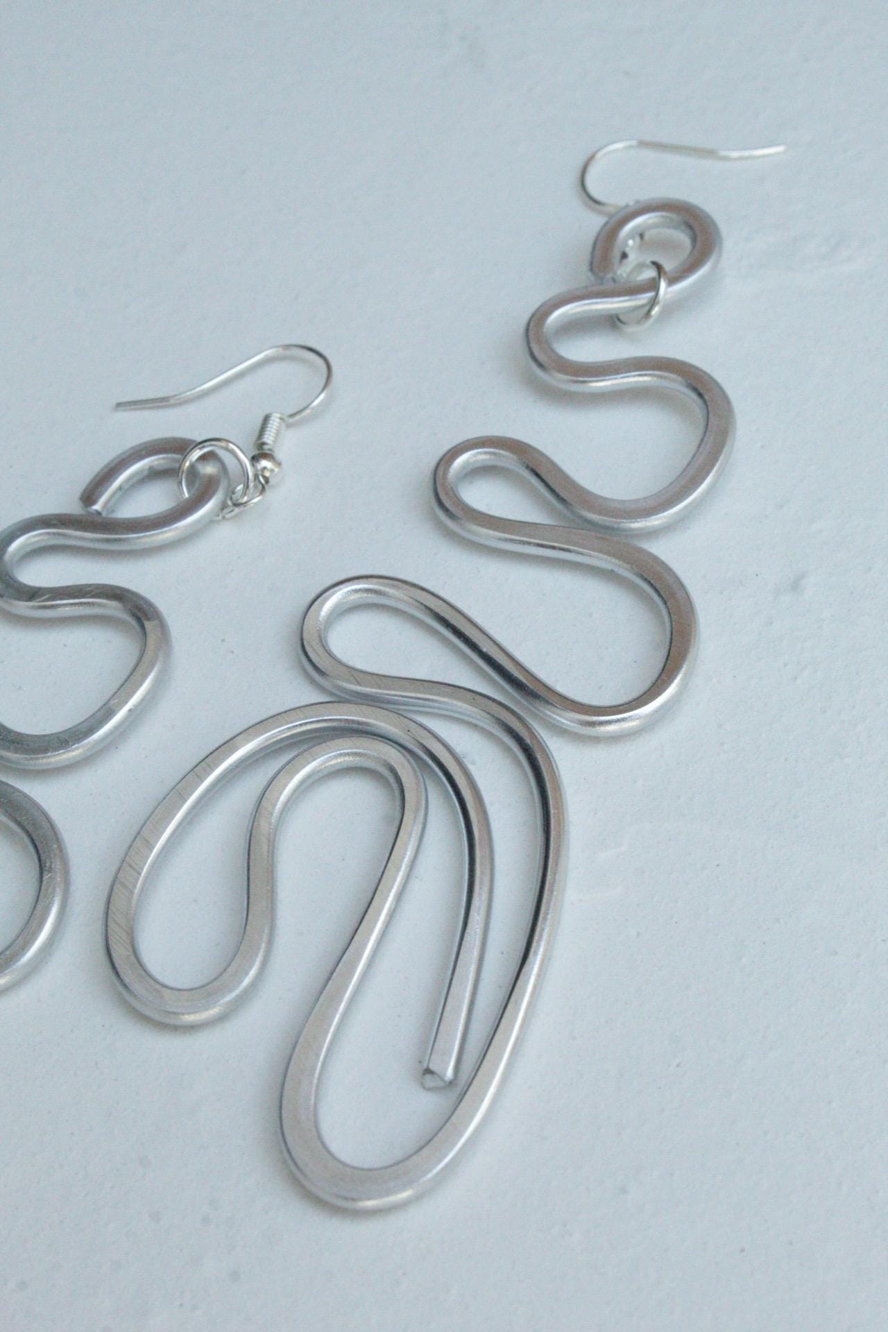 Handmade Aluminum Statement Earrings, Lightweight Modern Sculptural Jewelry, One-of-a-Kind Earrings | Aphelion