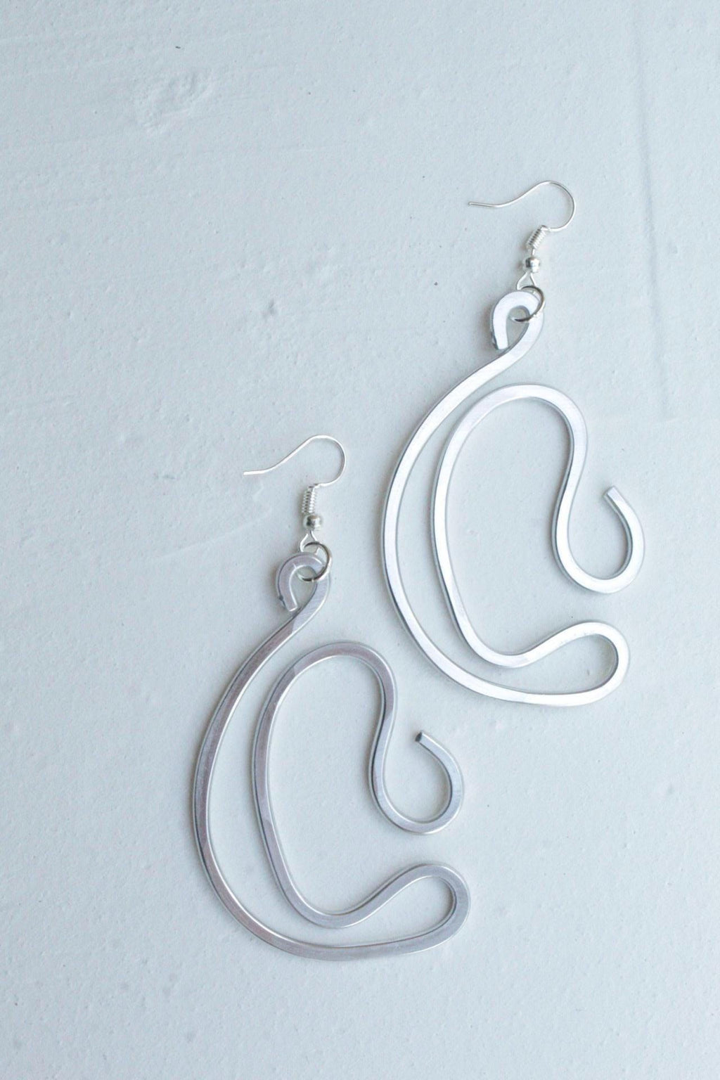 Handmade Aluminum Statement Earrings, Lightweight Modern Sculptural Jewelry, One-of-a-Kind Earrings | Pulsar