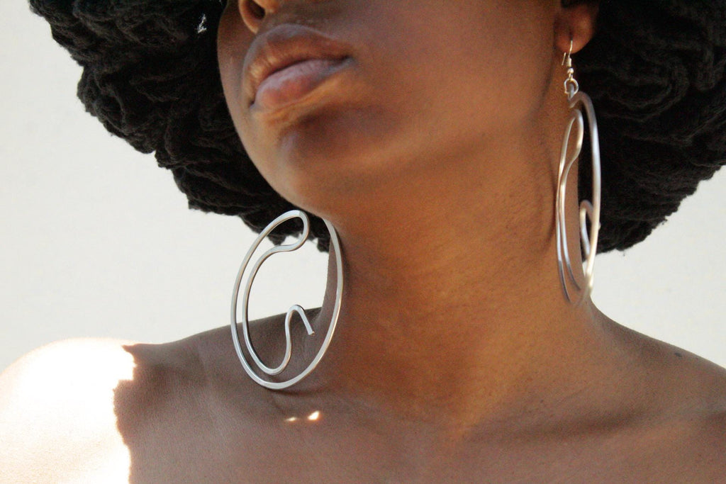Handmade Aluminum Statement Earrings, Lightweight Modern Sculptural Jewelry, One-of-a-Kind Earrings | Aphelion