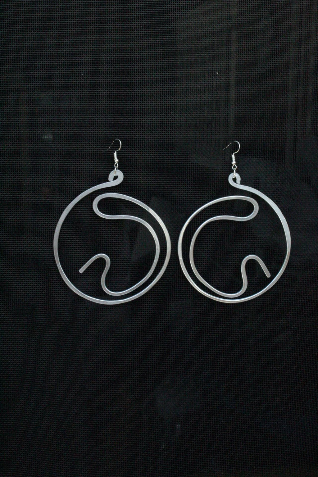 Handmade Aluminum Statement Earrings, Lightweight Modern Sculptural Jewelry, One-of-a-Kind Earrings | Aphelion