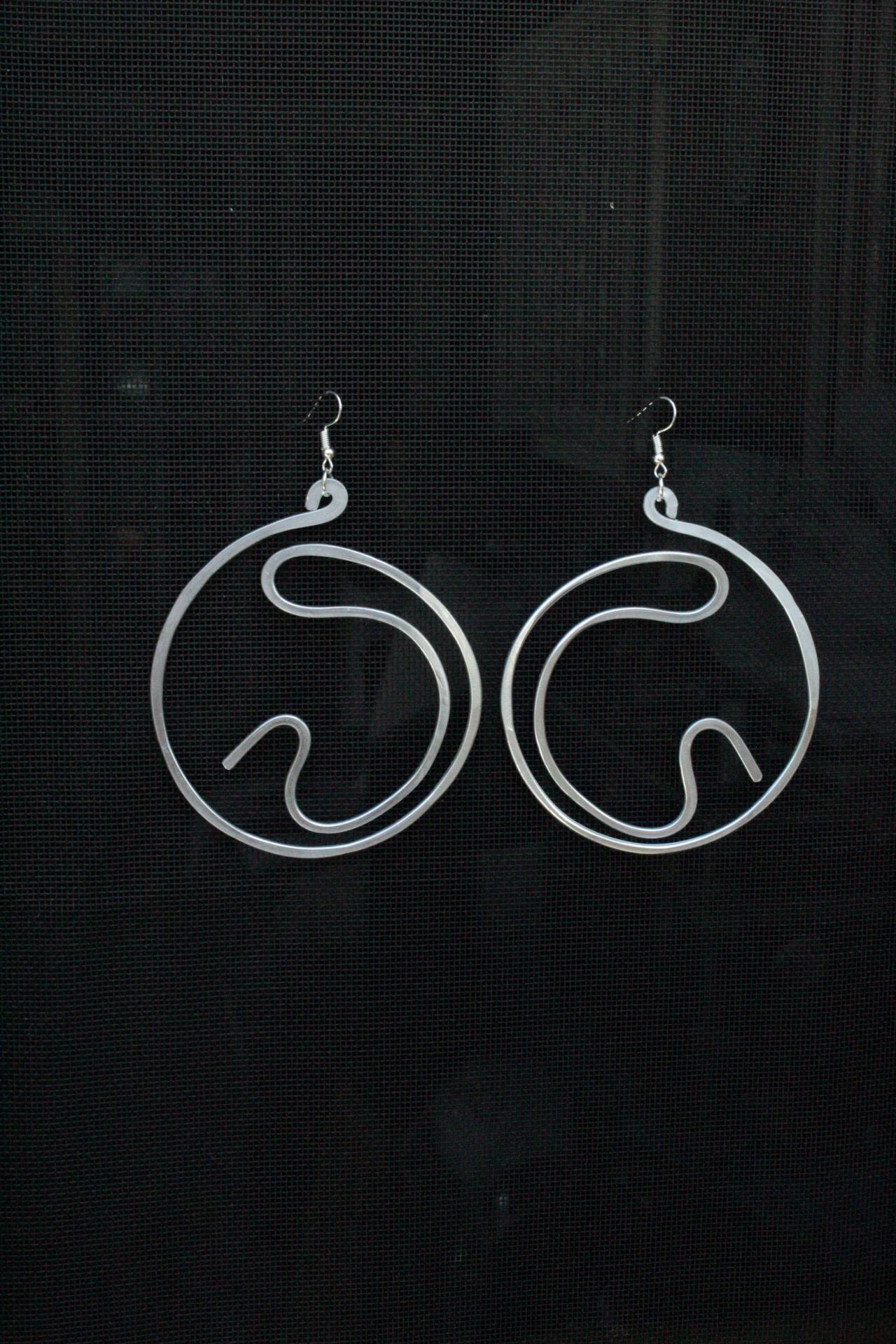 Handmade Aluminum Statement Earrings, Lightweight Modern Sculptural Jewelry, One-of-a-Kind Earrings | Aphelion