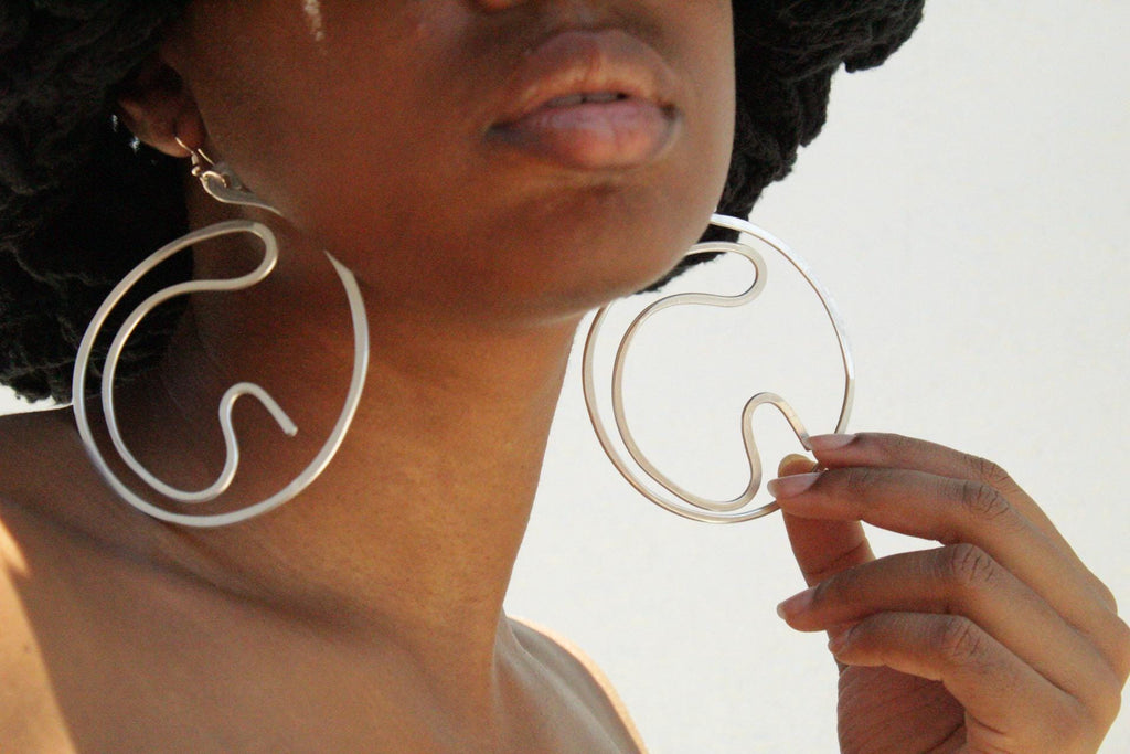 Handmade Aluminum Statement Earrings, Lightweight Modern Sculptural Jewelry, One-of-a-Kind Earrings | Aphelion
