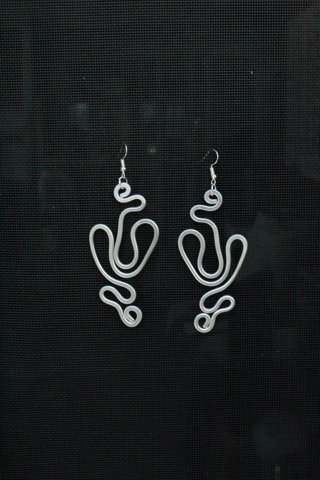 Handmade Aluminum Statement Earrings, Lightweight Modern Sculptural Jewelry, One-of-a-Kind Earrings | Gravity